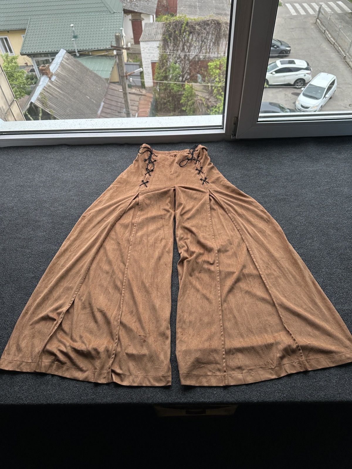 Other 🚨 ULTRA BAGGY WOMEN BROWN SOFT PANTS RARE Size 30" / US 8 / IT 44 - 1 Thumbnail