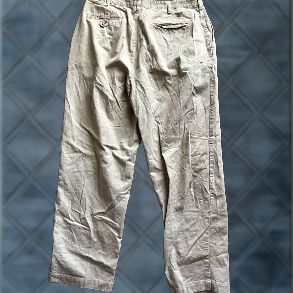 Tommy Hilfiger VINTAGE Tommy Hilfiger Mens Beige Pleated Dress Pants Straight Leg 38x32 Adult Regular Beige 90s American Designer Mens Pants Size US 38 / EU 54 - 1 Thumbnail