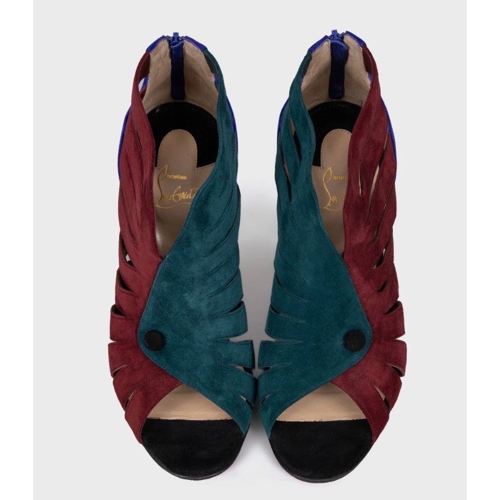 Christian Louboutin Christian Louboutin Multicolor Suede Heels - Sz.38.5 Size US 7.5 / IT 37.5 - 2 Thumbnail