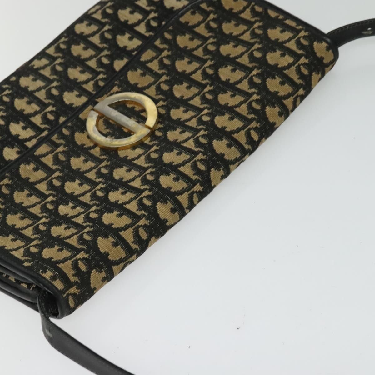 Dior DIOR Trotter Canvas Shoulder Bag Navy Gold Size ONE SIZE - 6 Thumbnail