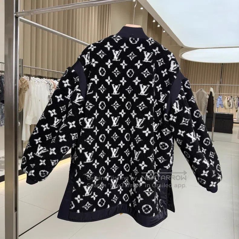 Louis Vuitton Louis Vuitton Black and white full print loose teddy jacke Size XS / US 0-2 / IT 36-38 - 2 Thumbnail