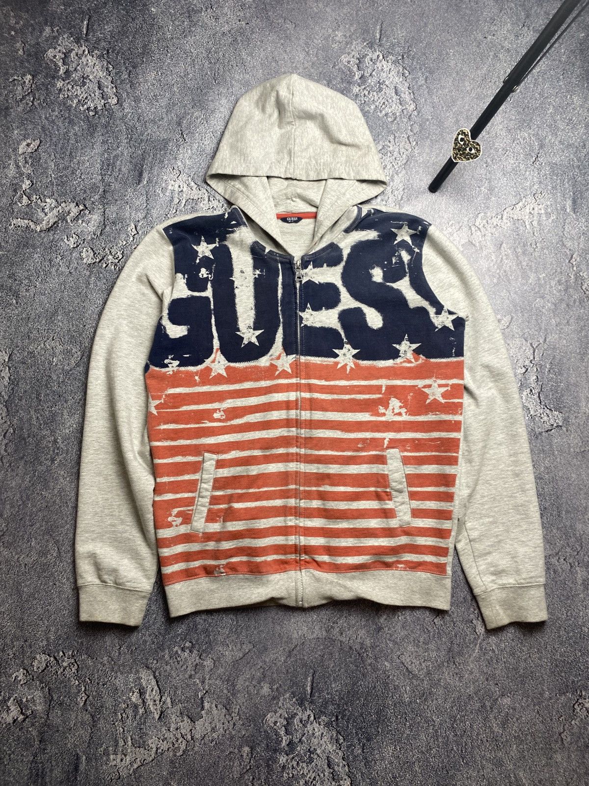 Guess Zip-hoodie guess USA flag Size US S / EU 44-46 / 1 - 1 Thumbnail