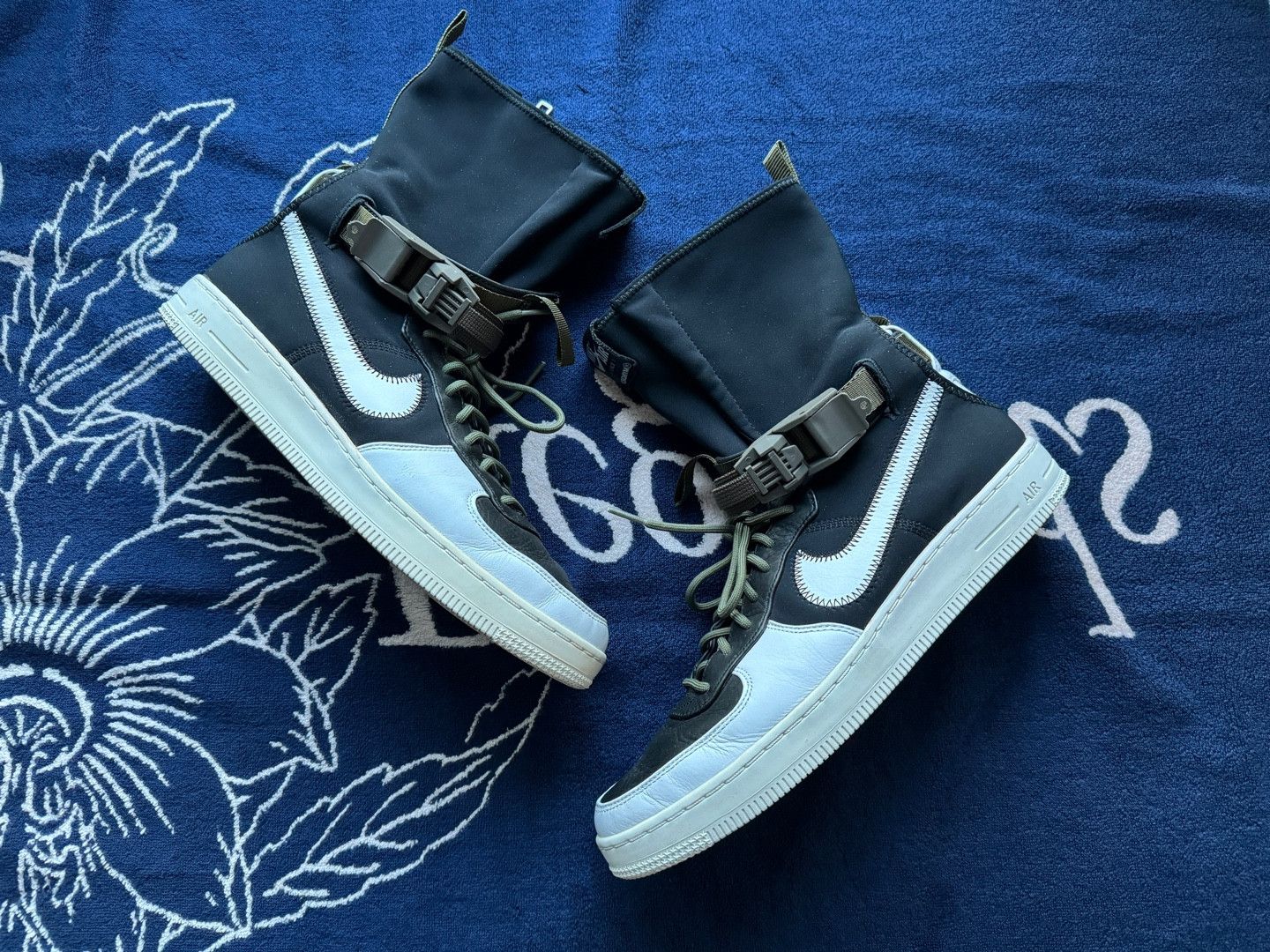 image of Acronym x Nikelab Af1 Downtown Hi Sp Nike Shoes in Black White, Men's (Size 11)