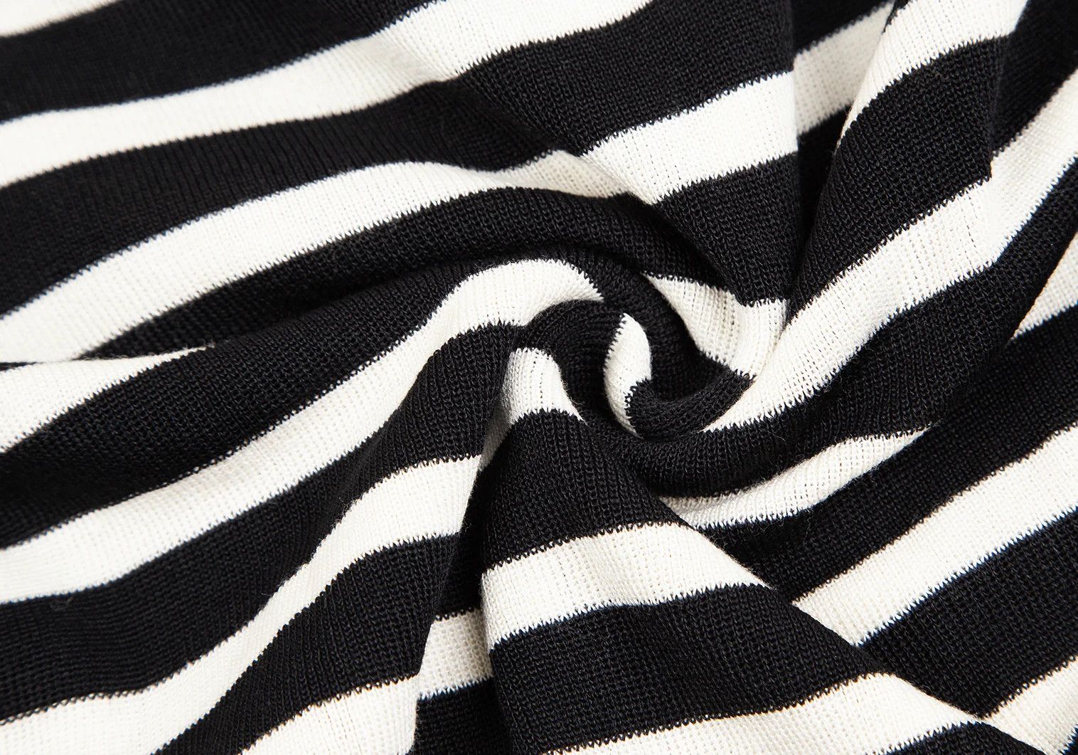 Jean Paul Gaultier Black and White Striped Sleeveless Knit Draped Top Size US M / EU 48-50 / 2 - 11 Thumbnail