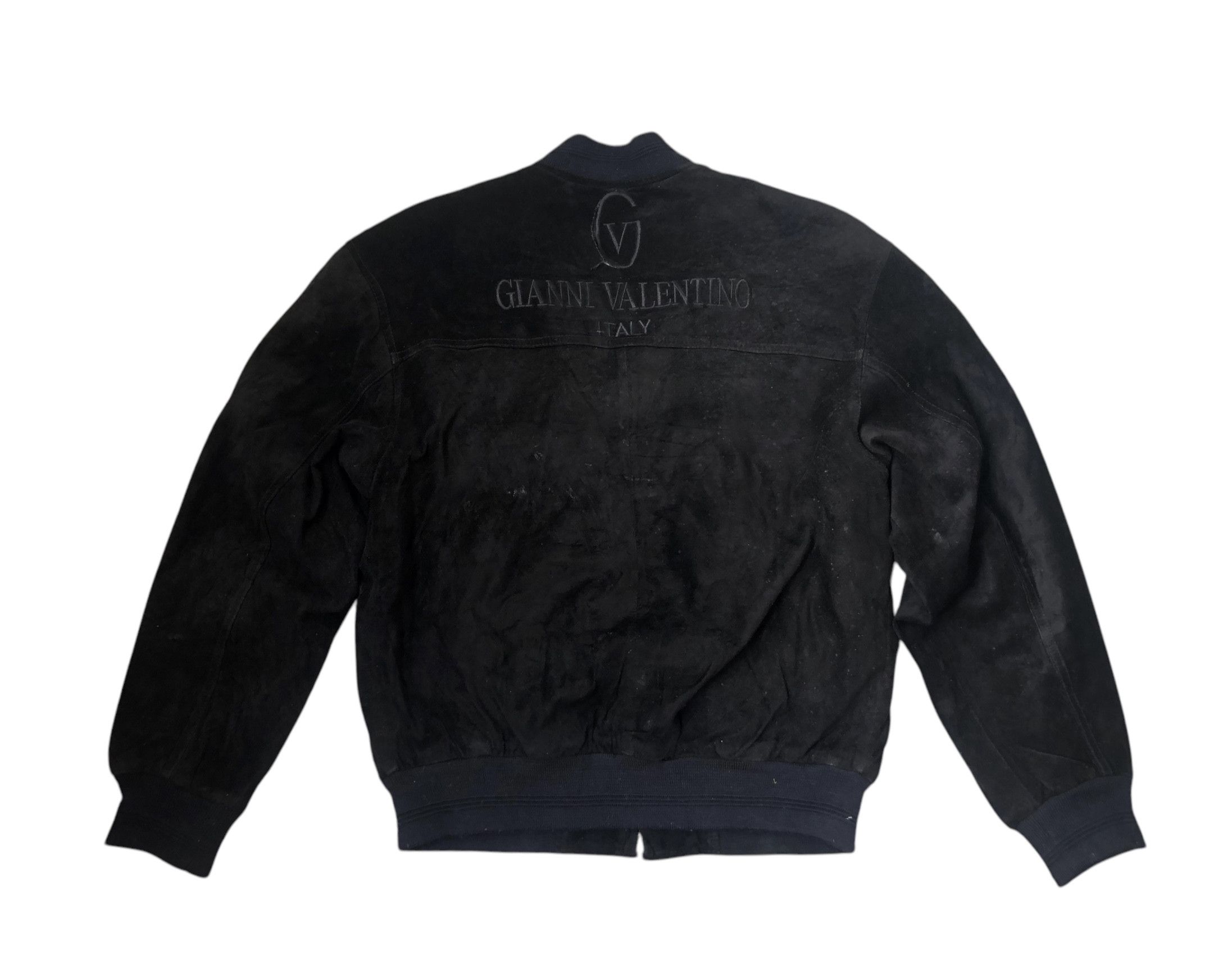Gianni Valentino × Valentino × Vintage Vintage GIANNI VALENTINO Italy Suede Leather Bomber Jacket Size US L / EU 52-54 / 3 - 2 Thumbnail