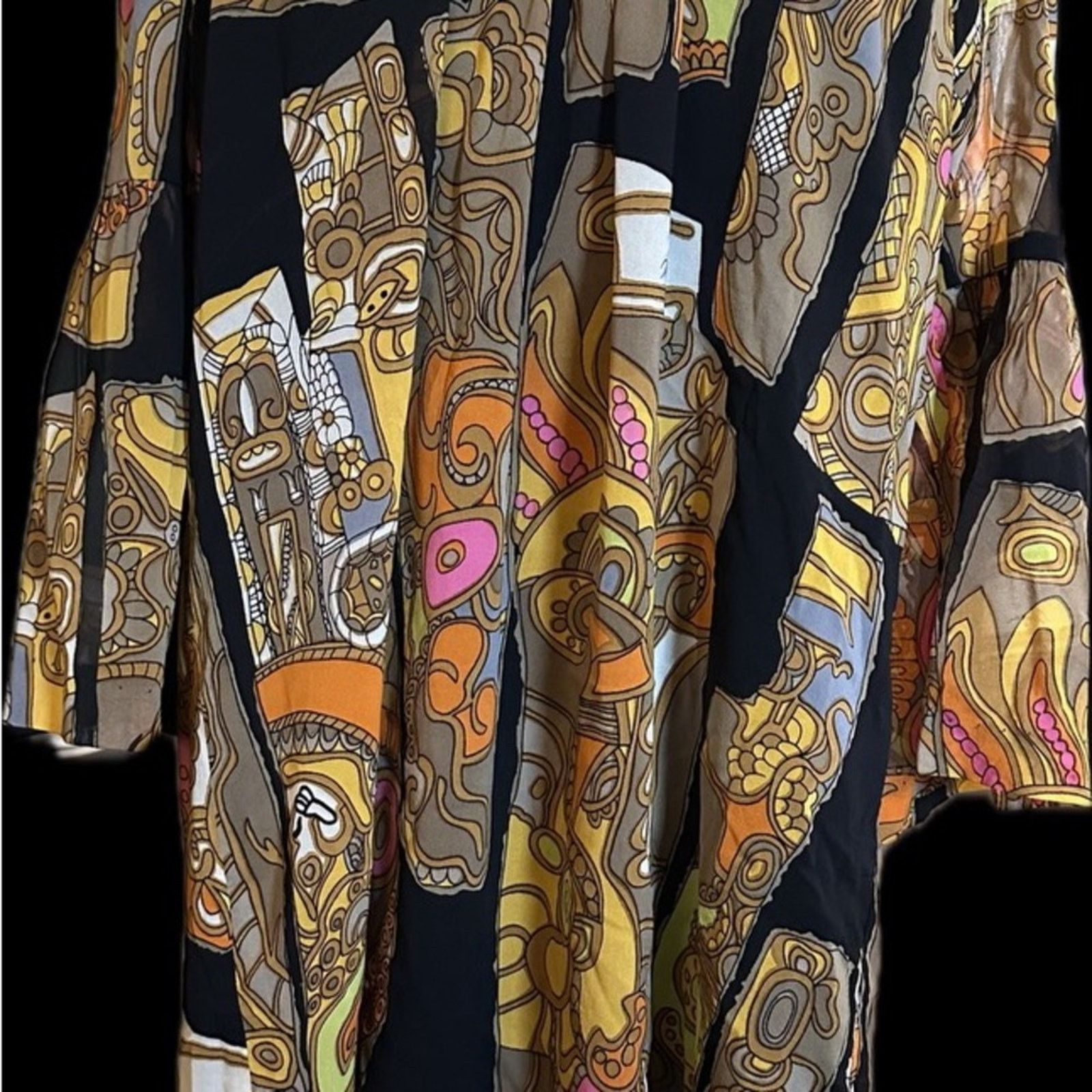 Trina Turk VINTAGE Trina Turk 60s Style Mod Print Silk Dress Size XS / US 0-2 / IT 36-38 - 4 Thumbnail
