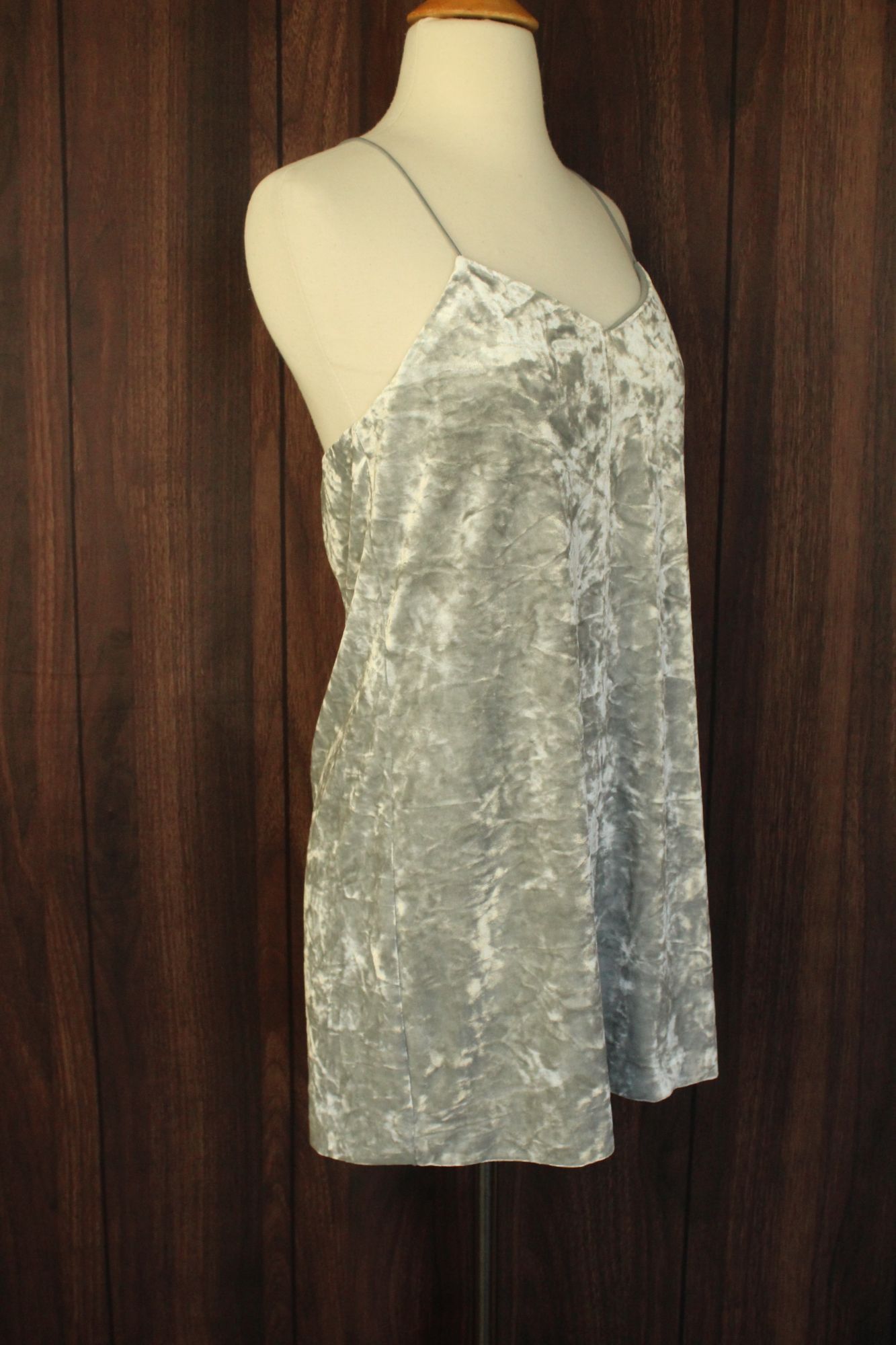 Other CeCe Dress, Silver Velvet Mini, Size 4, Racerback Size S / US 4 / IT 40 - 7 Thumbnail