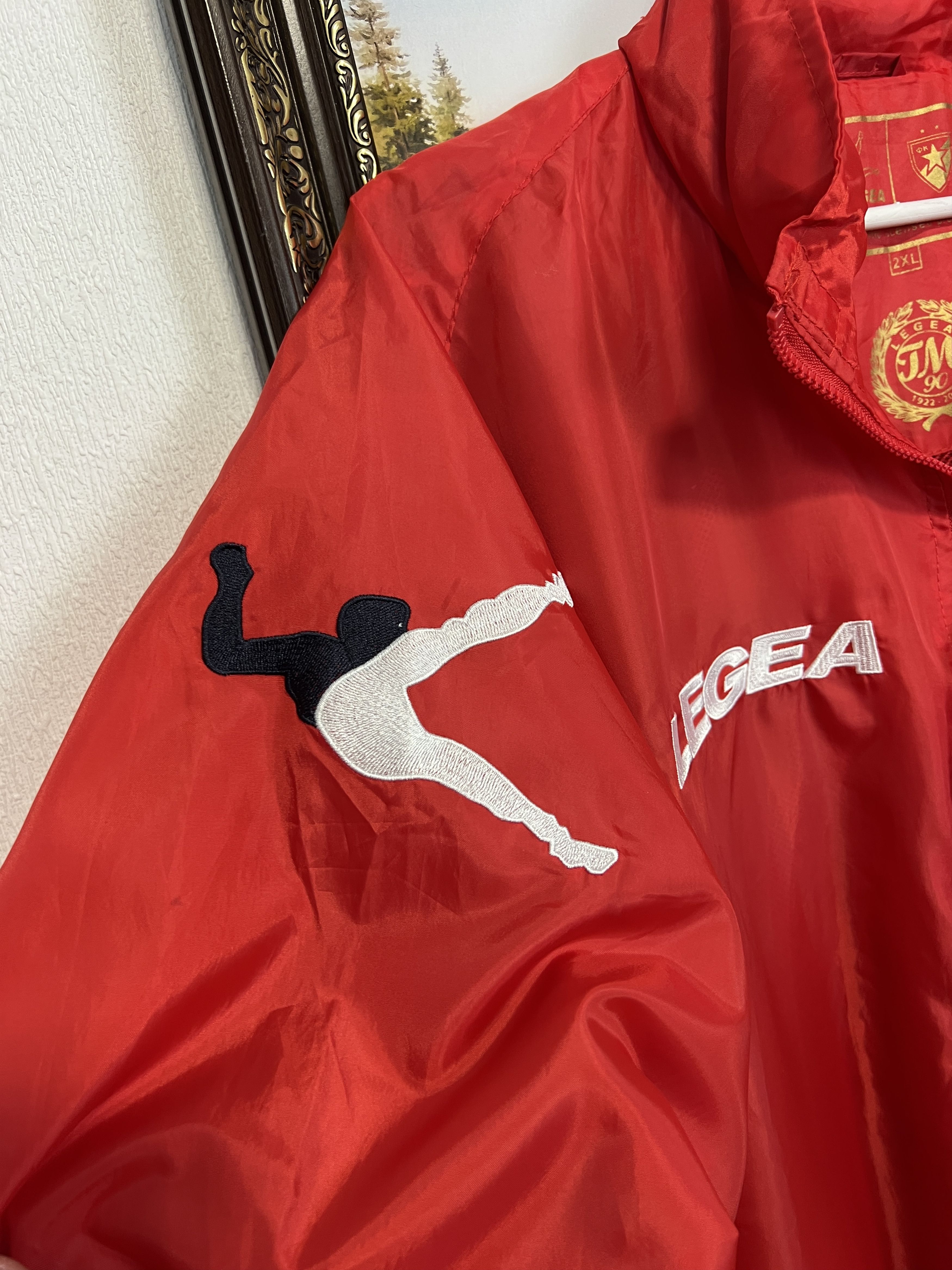 Vintage Red Star Belgrade Crvena Zvezda Football Jacket Windbreaker Size US XXL / EU 58 / 5 - 6 Thumbnail