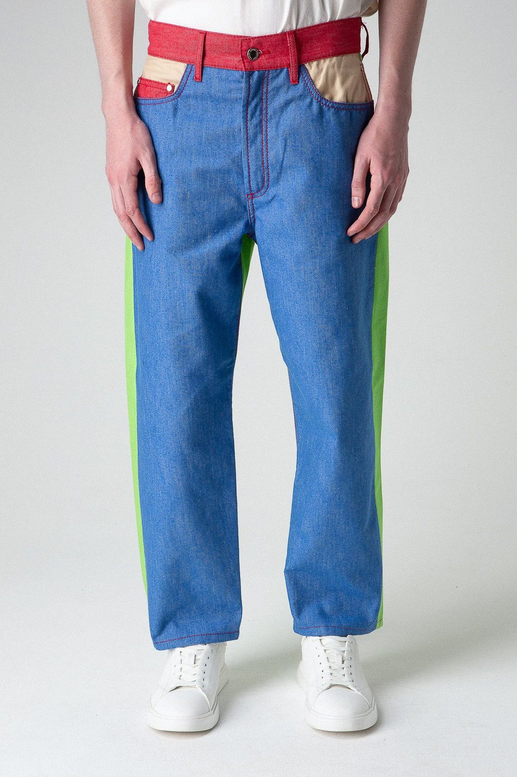 image of Sunnei Szm Colorblock Multi Classic Denim Jeans, Men's (Size 32)