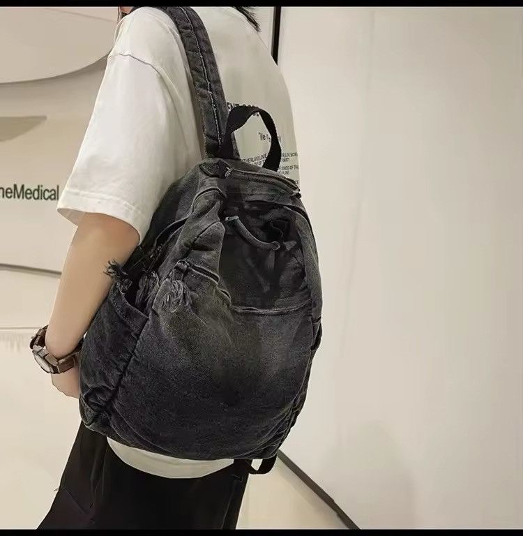 Japanese Brand Capacity Washed Denim Backpack Size ONE SIZE - 1 Thumbnail