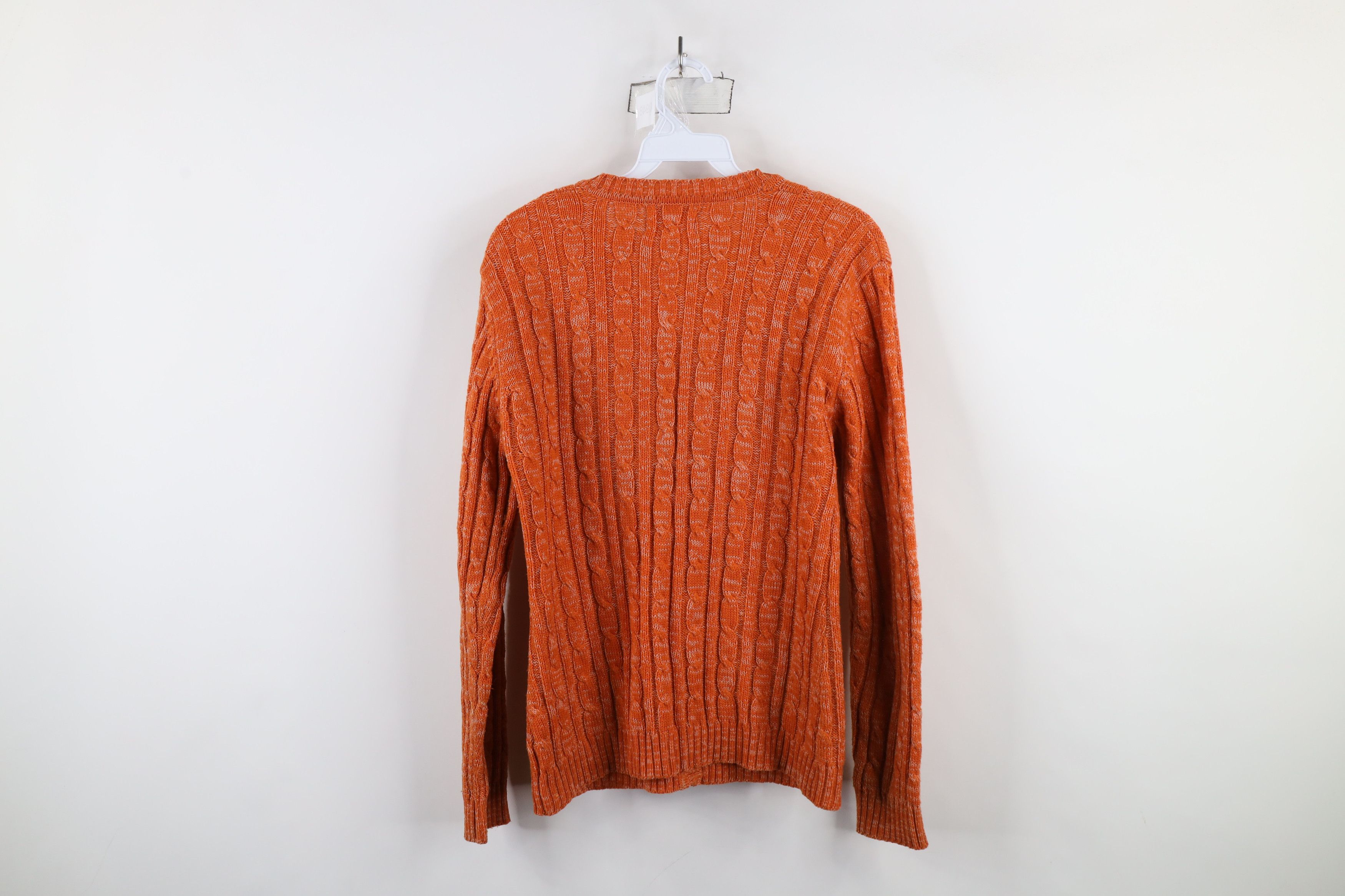 Vintage Vintage 70s Streetwear Cable Knit Cardigan Sweater Orange Size M / US 6-8 / IT 42-44 - 10 Thumbnail