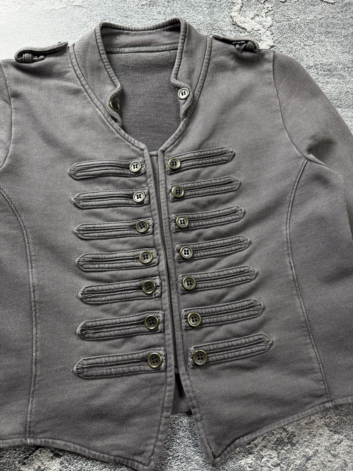 If Six Was Nine VNTG Napoleon Button Cropped Washed Officer Jacket Lgb Size S / US 4 / IT 40 - 7 Thumbnail