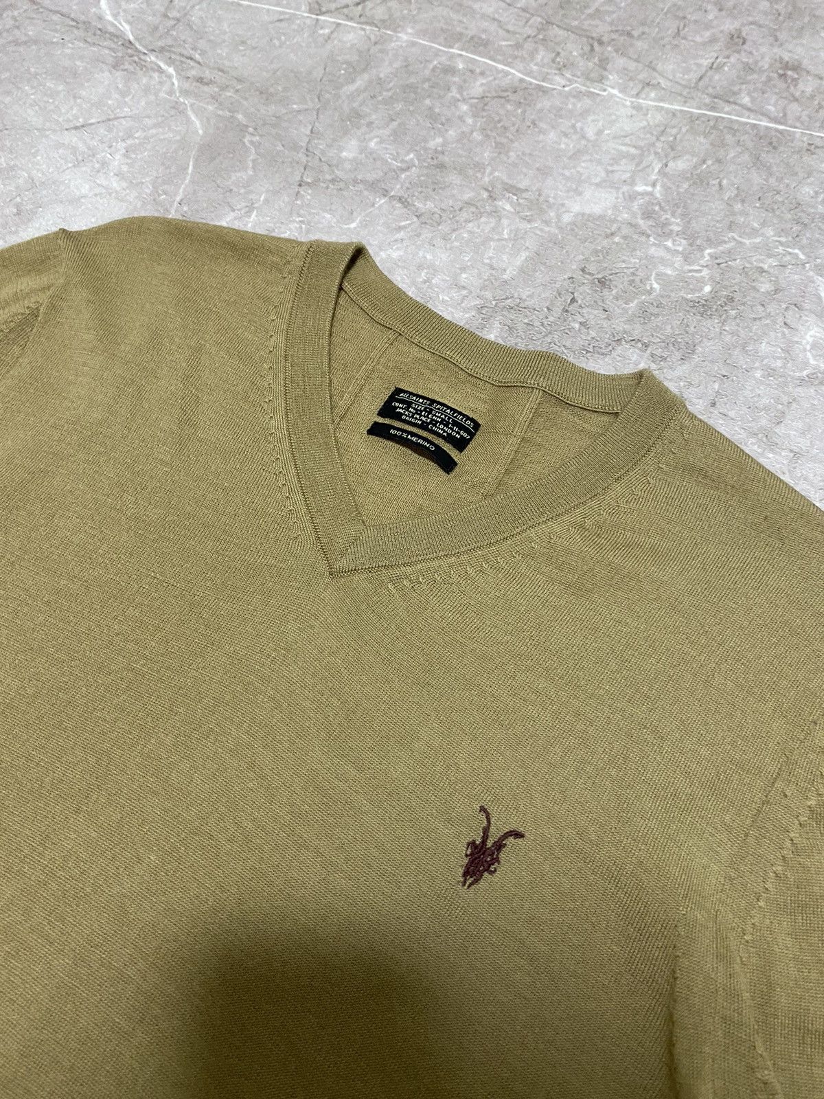 Allsaints × Designer Rare Allsaints Merino V-Neck Wool Sweater Designer Size S / US 4 / IT 40 - 4 Thumbnail