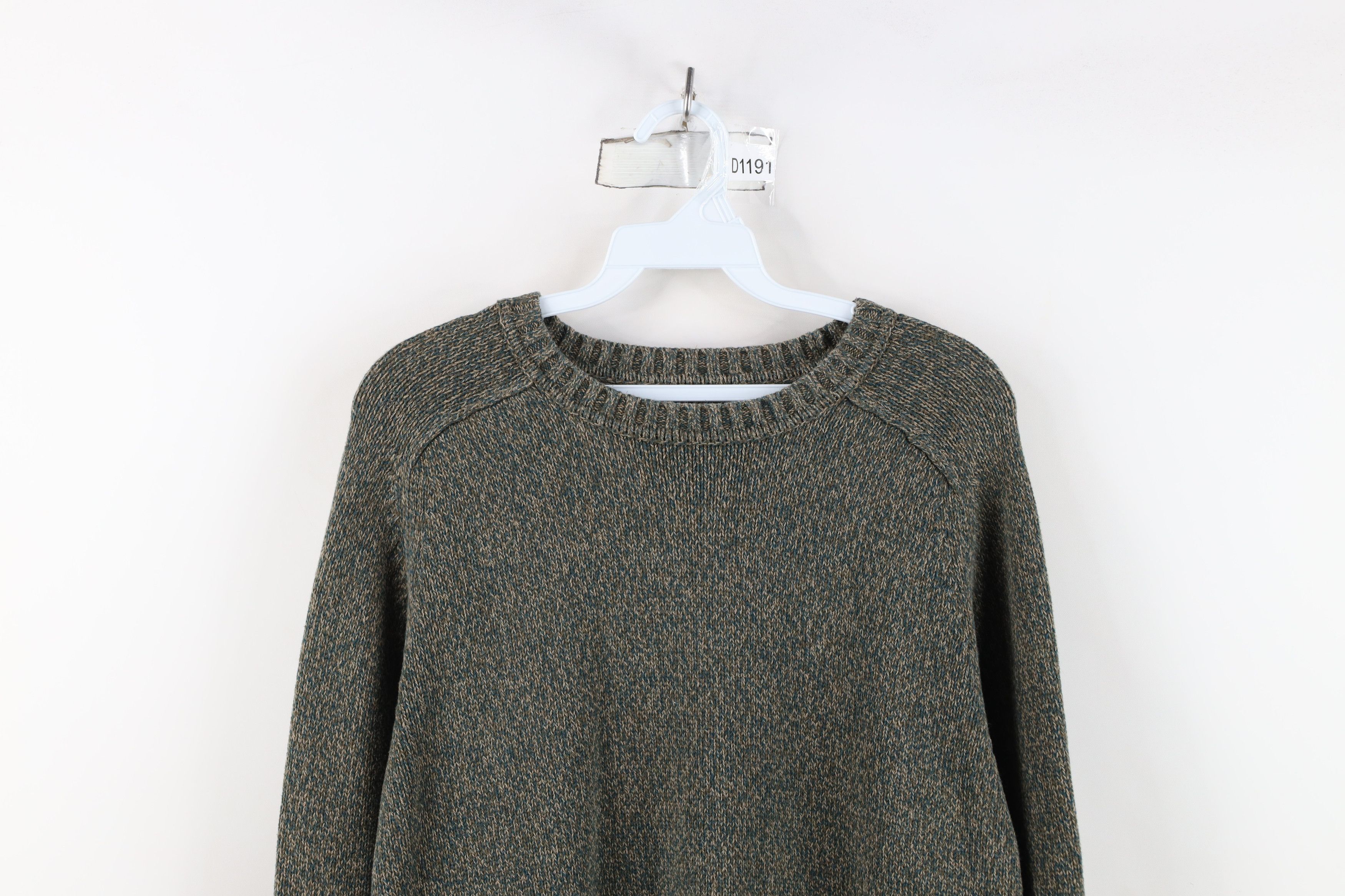 Vintage Vintage 90s Streetwear Heavyweight Cotton Knit Sweater Green Size US M / EU 48-50 / 2 - 2 Thumbnail