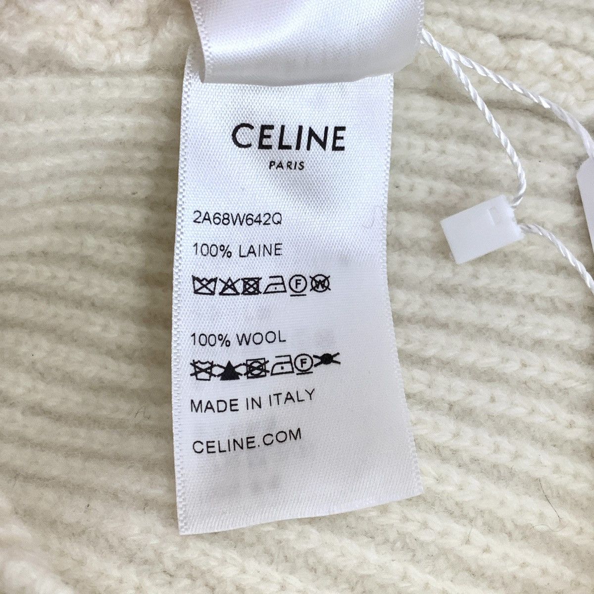 Celine Celine Off-white Logo Crew Neck Wool Knit Sweater K26WX Size S / US 4 / IT 40 - 8 Thumbnail
