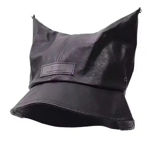 Other Y2k punk cat ears pu leather bucket hat aesthetic Size ONE SIZE - 3 Thumbnail