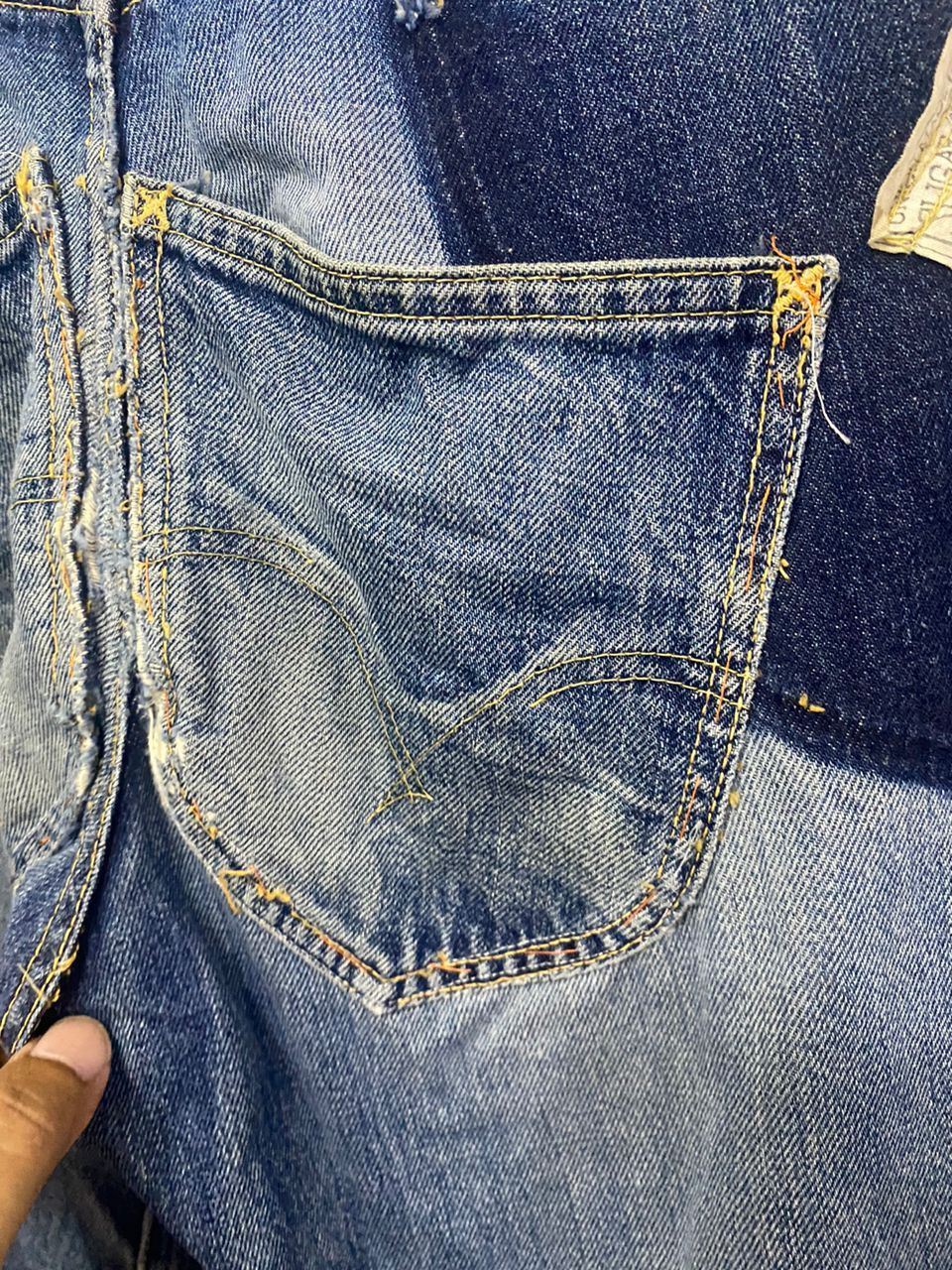 Sugar Cane 💥BEST OFFER💥VINTAGE SUGAR CANE SELVEGDE DISTRESSED DENIM Size US 30 / EU 46 - 4 Thumbnail