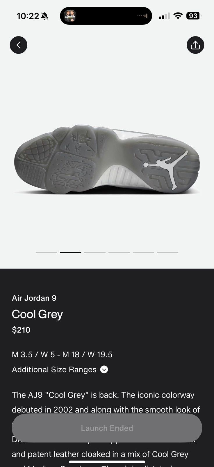 Jordan Brand Cool Grey Size 13 *Preorder Size US 13 / EU 46 - 3 Thumbnail