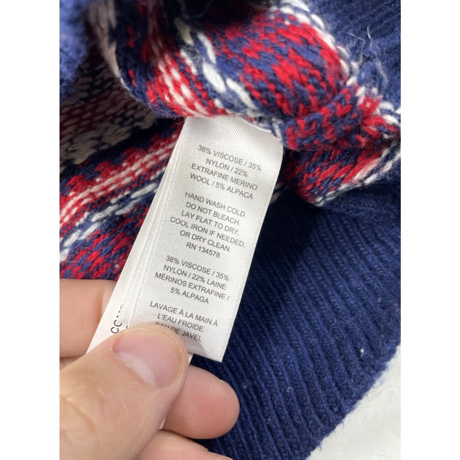 Vineyard Vines Vineyard Vines Crew Neck Sweater Mens Large Wool Fair Isle Multicolor Blue Red White Size US L / EU 52-54 / 3 - 4 Thumbnail