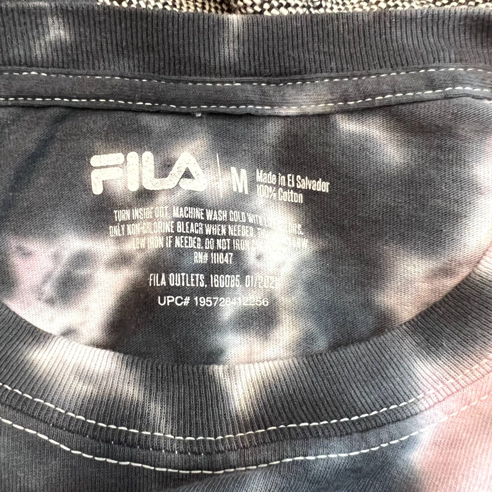 Fila Fila T Shirt Mens Cotton Tie Dye Short Sleeves Pullover Purple Logo Size M Size US M / EU 48-50 / 2 - 4 Thumbnail