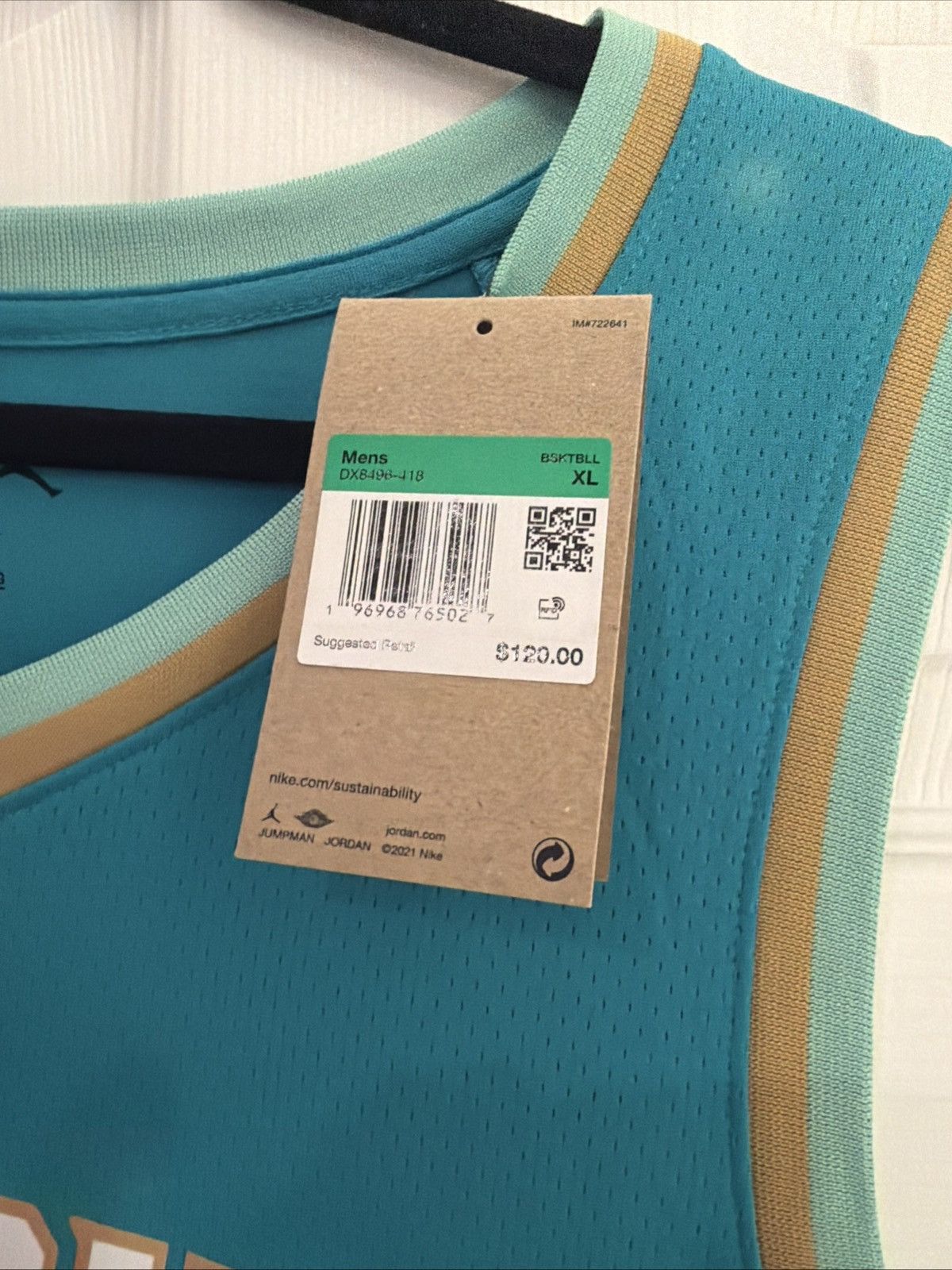 Nike Jordan Buzz City Basketball Blue Jersey NWT Size 52/XL Mens Size US XL / EU 56 / 4 - 3 Thumbnail