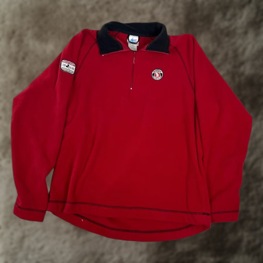 Vintage VINTAGE Disneyland Resort Sweatshirt Mens M Red Mickey Mouse Fleece 1/4 Zip Size US M / EU 48-50 / 2 - 1 Thumbnail