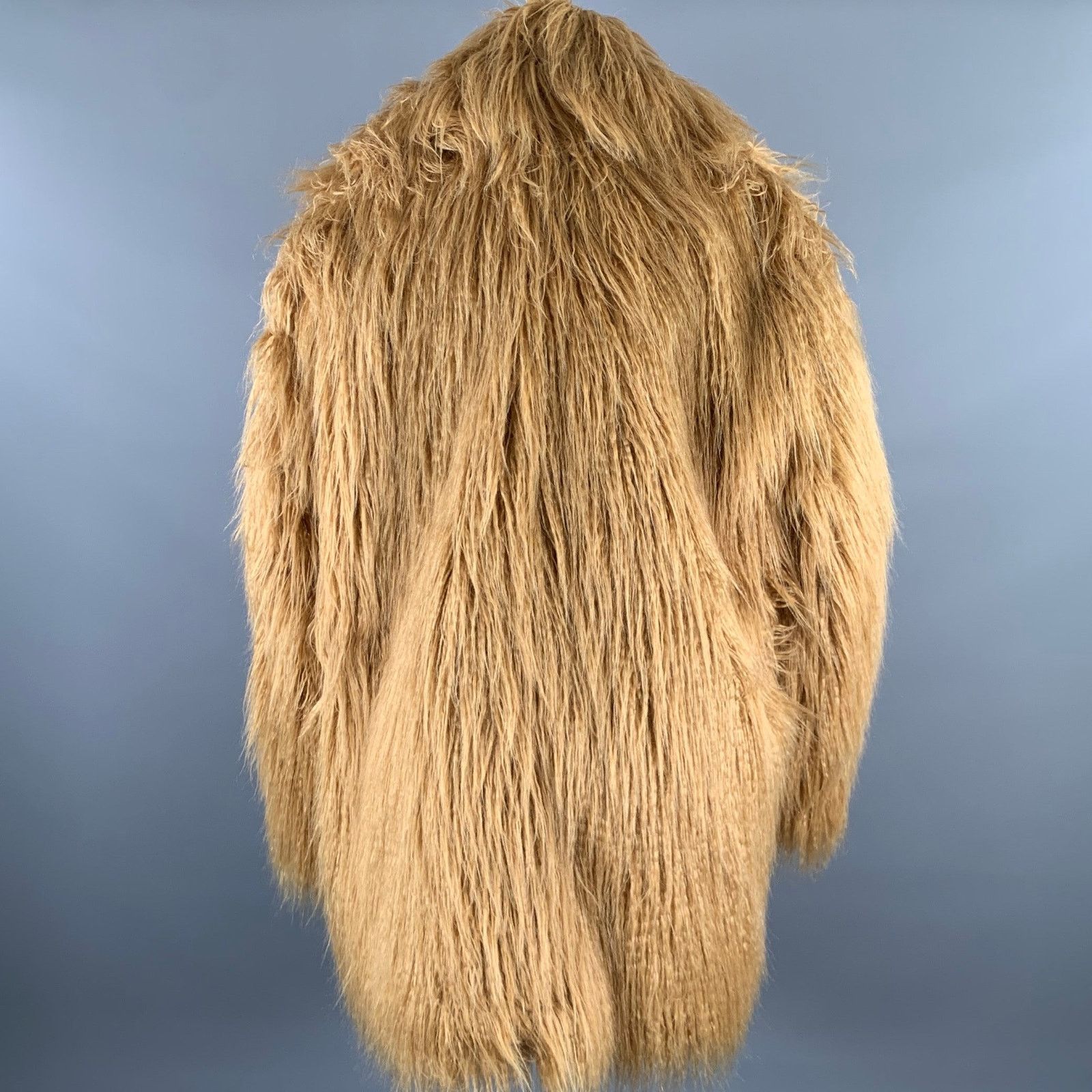 Frankie Shop THE FRANKIE SHOP Camel Modacrylic Faux Fur Notch Lapel Coat Size XS / US 0-2 / IT 36-38 - 4 Thumbnail