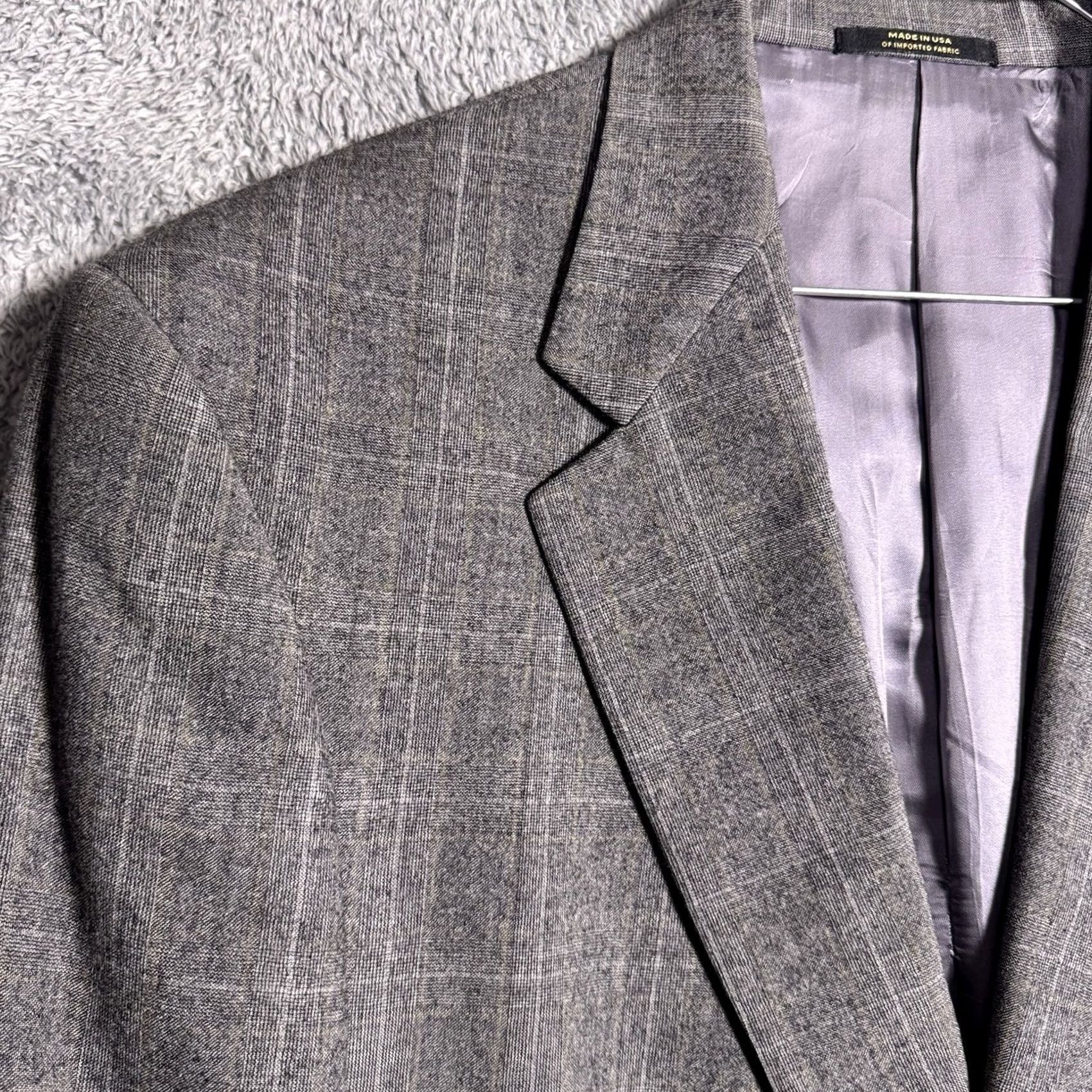 Hart Schaffner Marx Hart Schaffner Marx Suit Men 42R 34x28 Raised Napped Wool Gray 2 Piece Formal Business Classic Designer Size 42R - 4 Thumbnail