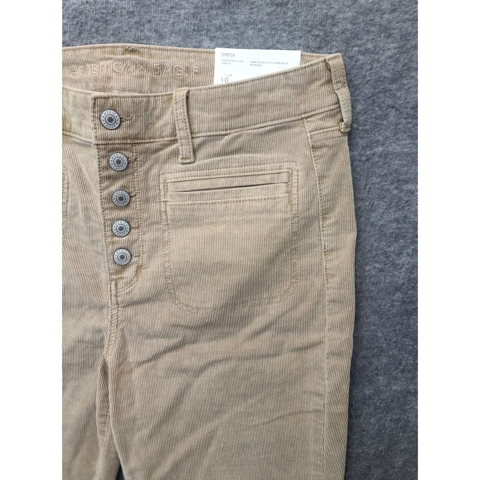 American Eagle Outfitters VINTAGE American Eagle Outfitters Pants Womens Regular Flared High Rise 31 Inseam Beige Corduroy 90s Chino Womens Size 26" / US 2 / IT 38 - 7 Thumbnail