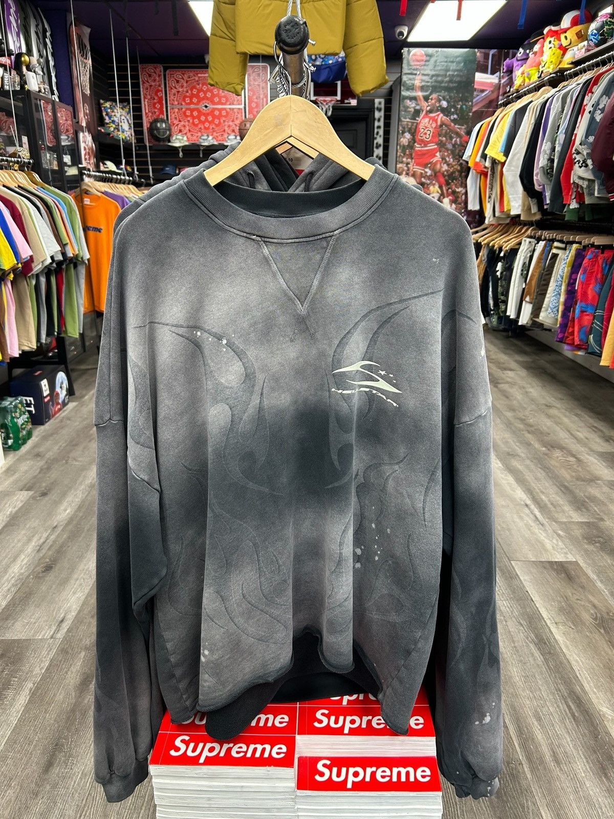 HELLSTAR Hellstar Burned Tribal Crewneck (Oversized) Size US M / EU 48-50 / 2 - 1 Thumbnail