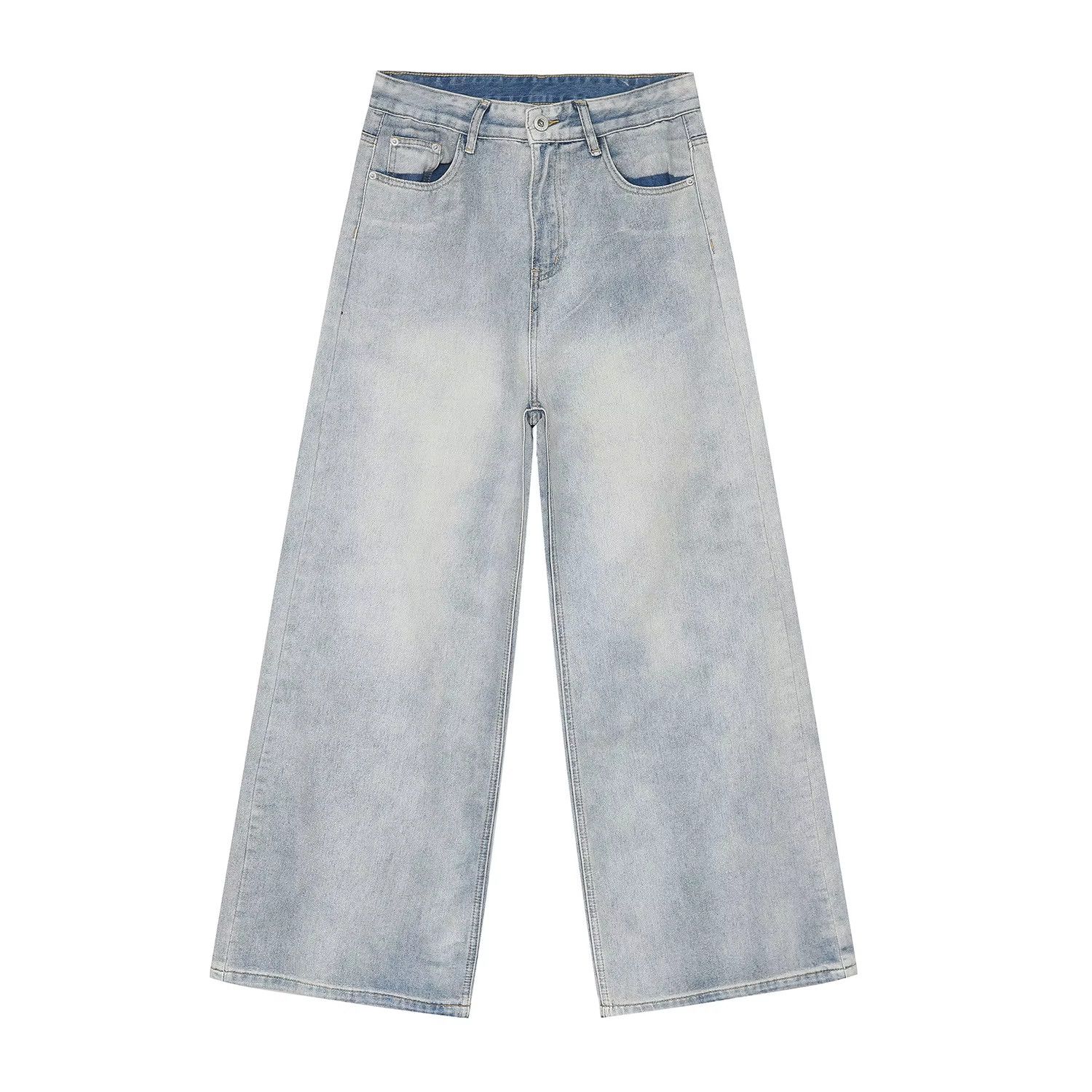 Japanese Brand UNISEX Light Baggy Wide Leg Jeans Oversized Loose Fit Denim Size US 29 - 6 Thumbnail