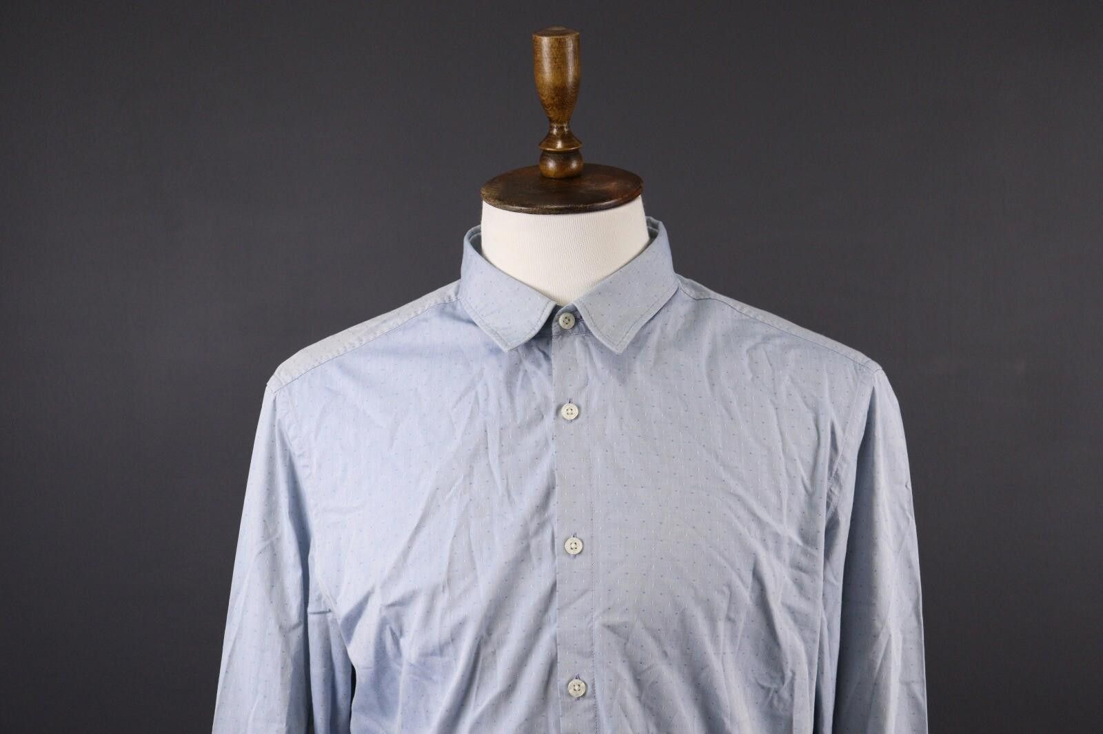 Hugo Boss Hugo Boss Regular Fit Blue Button Down Shirt Size XL Size US XL / EU 56 / 4 - 2 Thumbnail