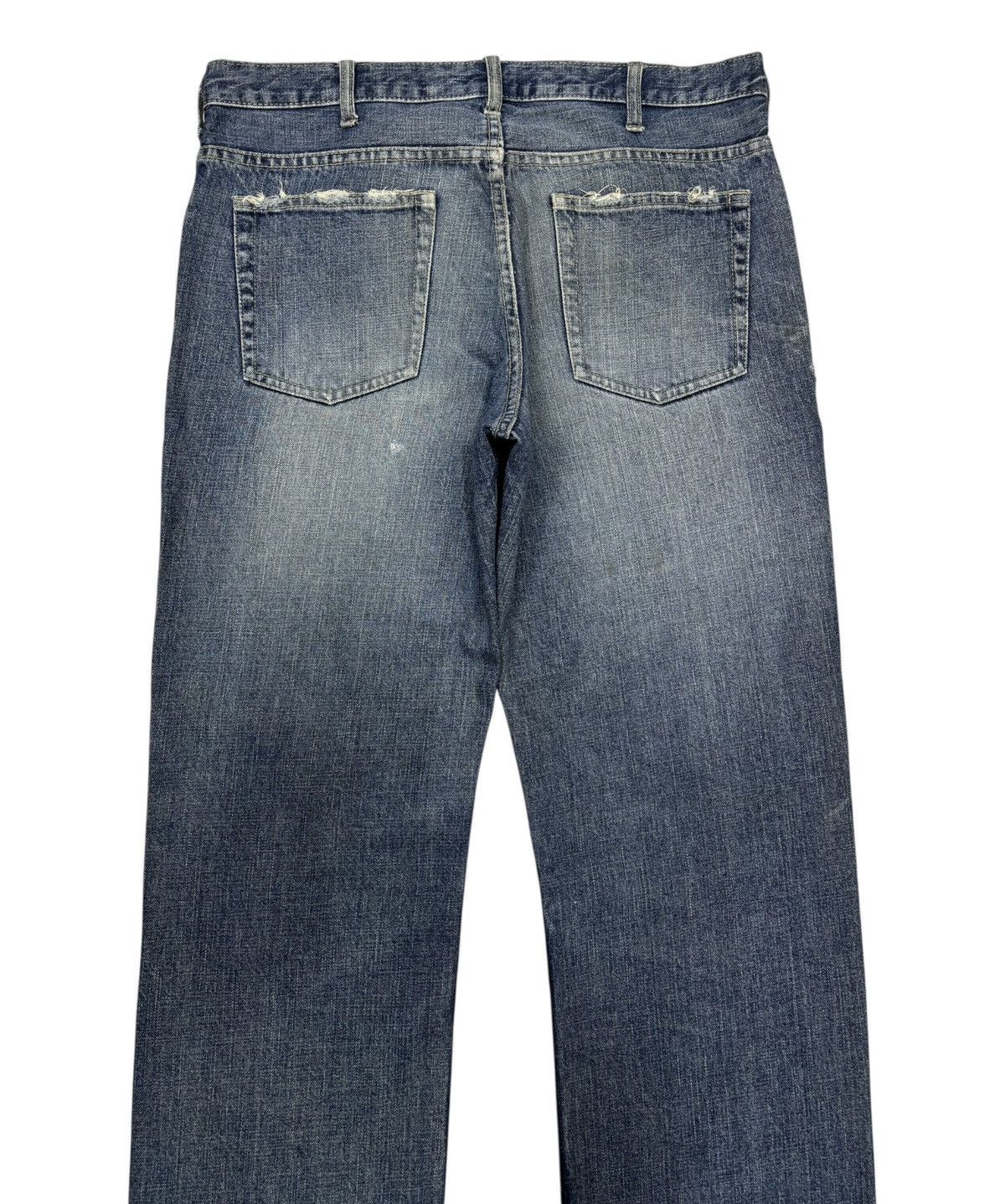 Le Grande Bleu (L.G.B.) Vintage Japanese Denim Lab Distressed Denim Loose Baggy Jean Size US 34 / EU 50 - 8 Thumbnail