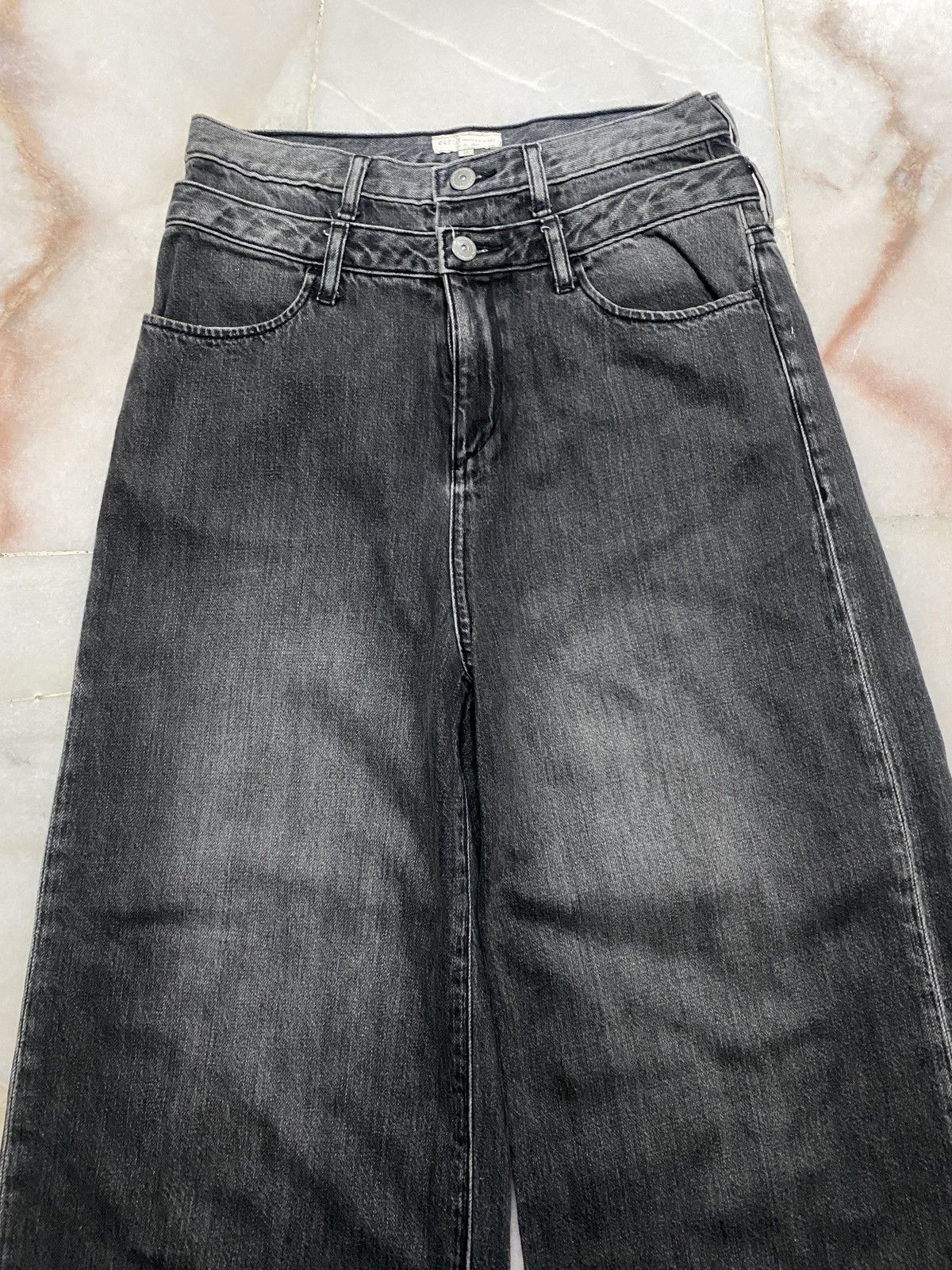 Japanese Brand × Vintage 💥Baggy💥Vintage 90s Style earth Double waist wash Distress Size US 28 / EU 44 - 3 Thumbnail
