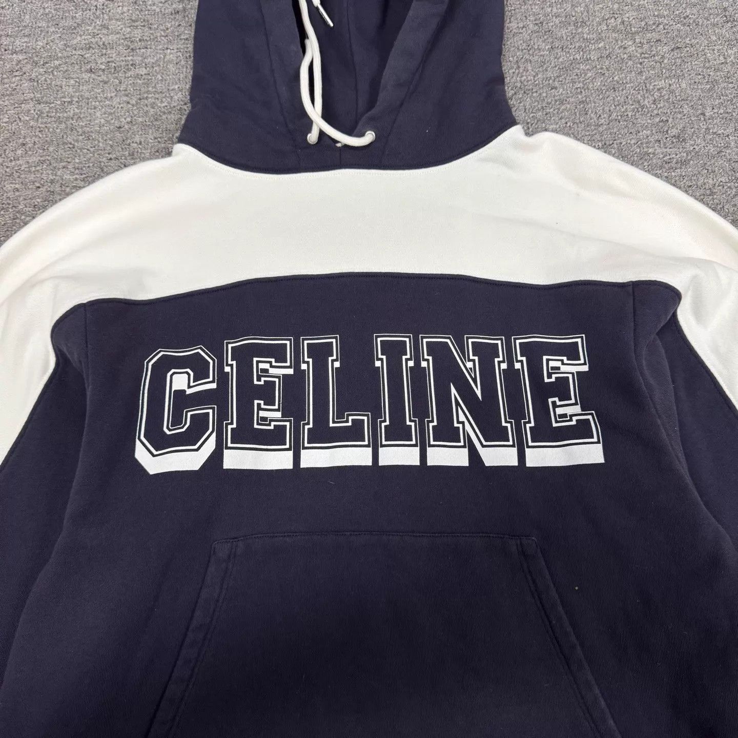 Celine Celine preppy colorblock logo hoodie S navy/white Size S / US 4 / IT 40 - 4 Thumbnail