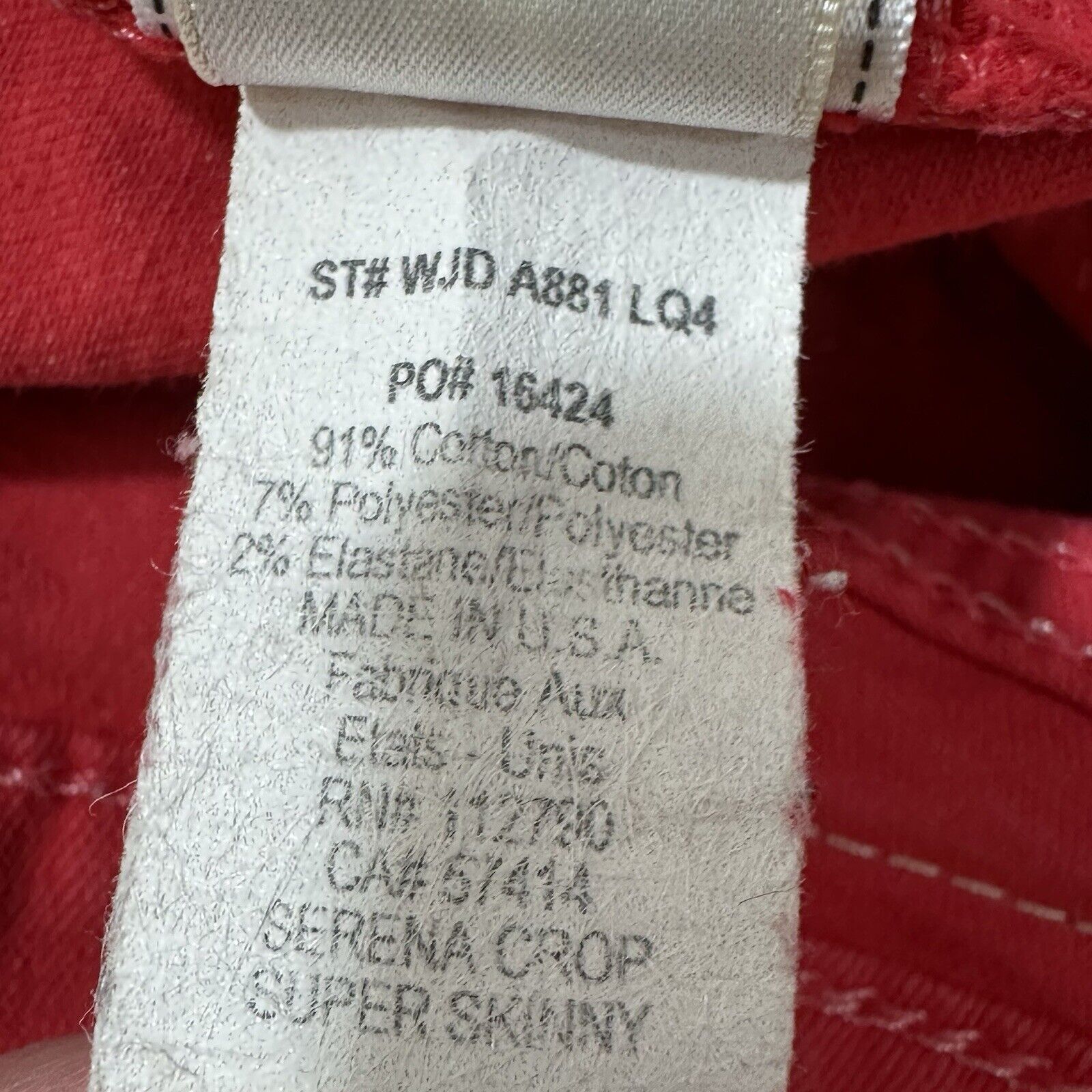 True Religion True Religion 26 Red Mid Rise Skinny Jeans 27" Inseam Size 27" / US 4 / IT 40 - 7 Thumbnail
