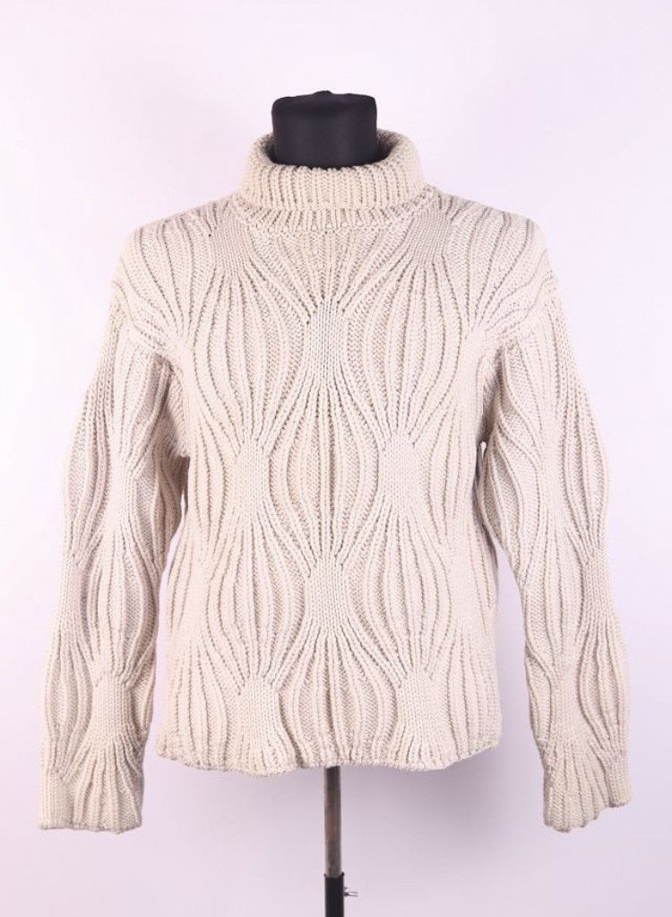 image of Gucci x Tom Ford Wool Knitted Sweater Turtleneck in Beige, Men's (Size 2XL)