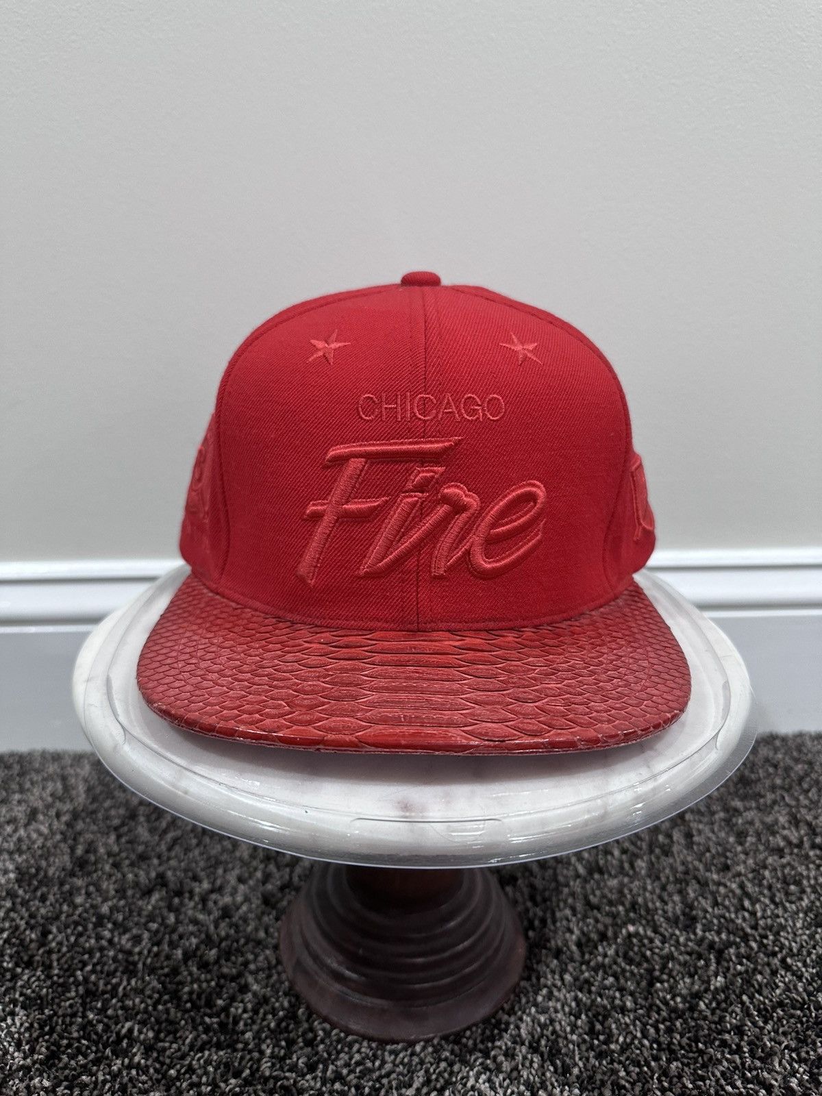 Just Don × Mitchell & Ness × Rsvp Gallery Just Don Mitchell & Ness MLS Chicago Fire Red Snakeskin Hat Size ONE SIZE - 1 Thumbnail