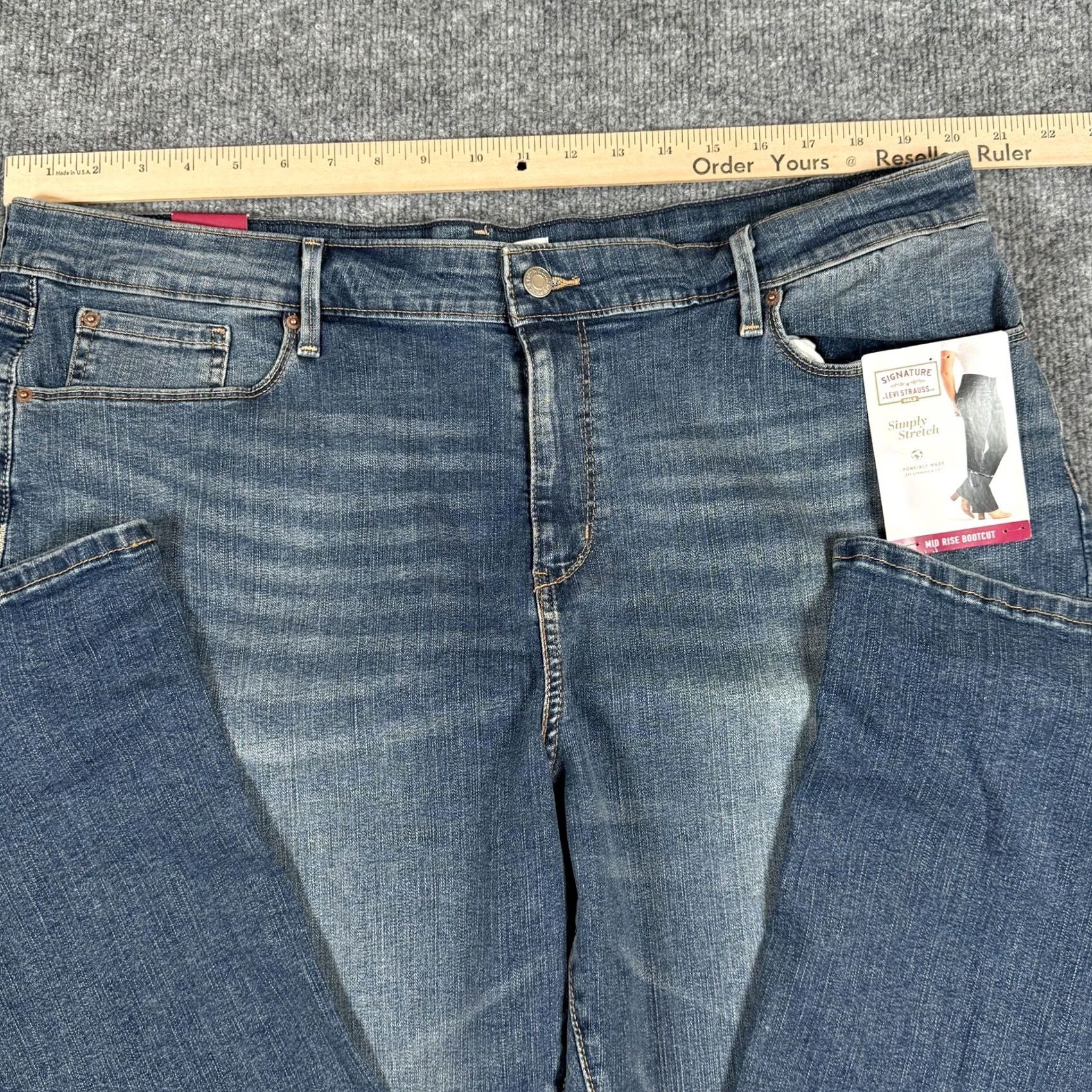Vintage Signature Levi Strauss Jeans Womens 36 Mid Rise Bootcut Blue - Premium Denim Size 25" / US 0 / IT 36 - 3 Thumbnail