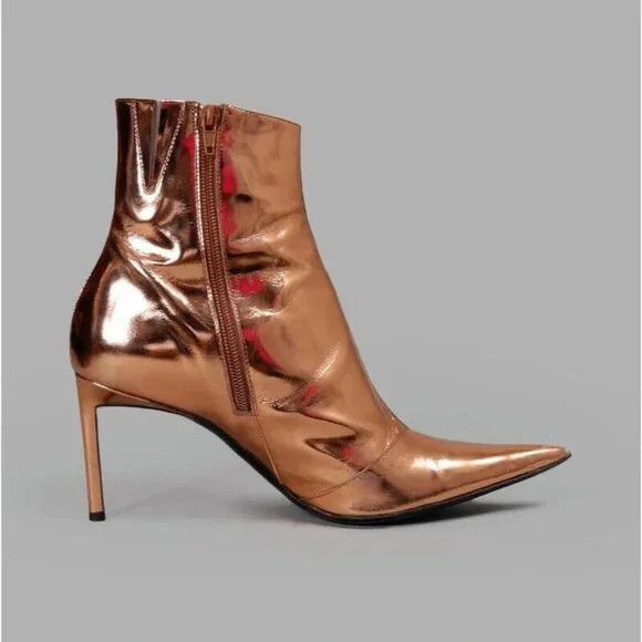Haider Ackermann Haider Ackermann Metallic Leather Ankle Boots EU 40 US 9 A Size US 9 / IT 39 - 11 Thumbnail