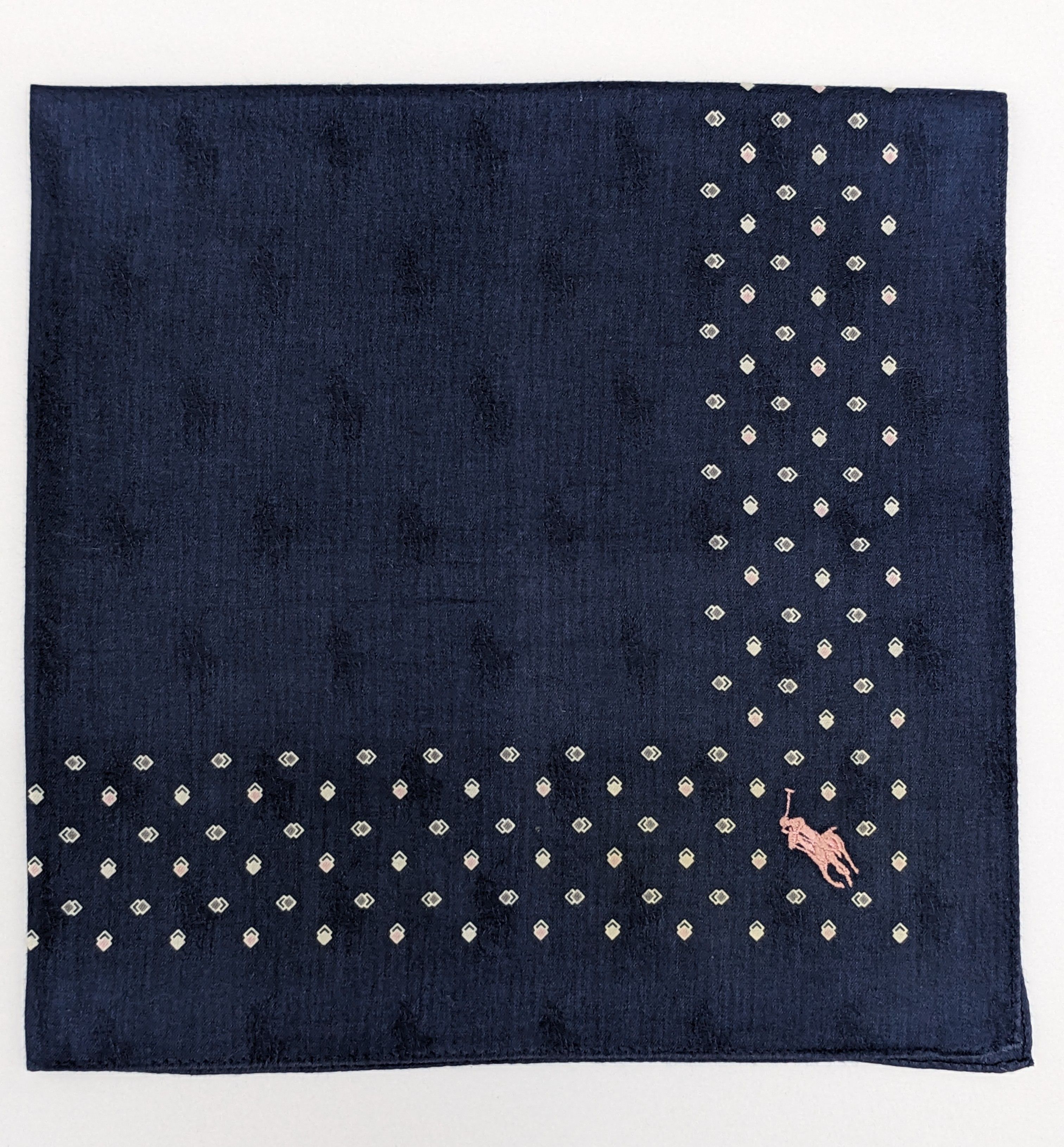Polo Ralph Lauren Polo Ralph Lauren Navy Blue Jacquard Handkerchief Size ONE SIZE - 1 Thumbnail