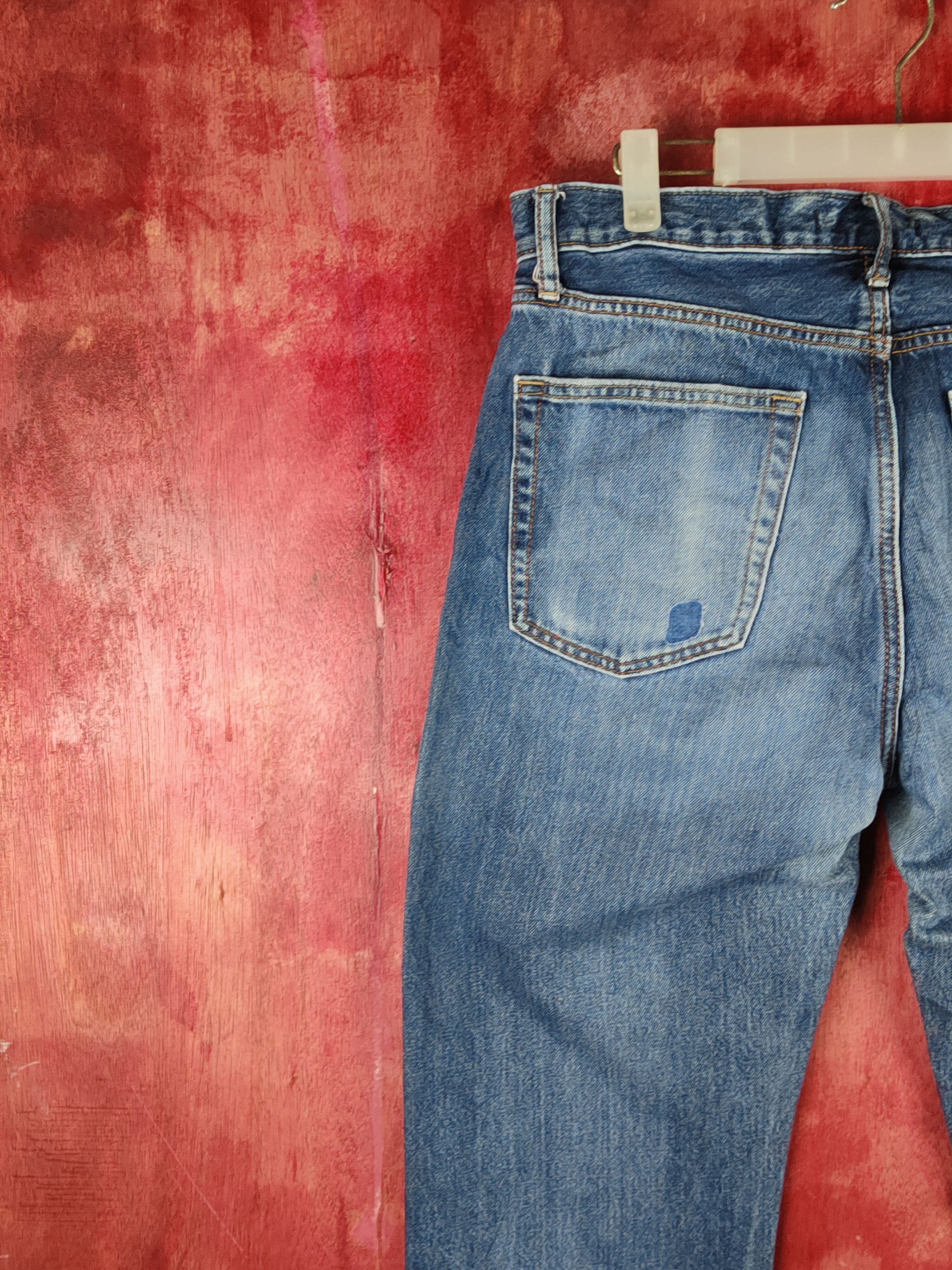 Japanese Brand Uniqlo Blue Faded Distressed Ripped Jeans #S1633 Size US 32 / EU 48 - 8 Thumbnail