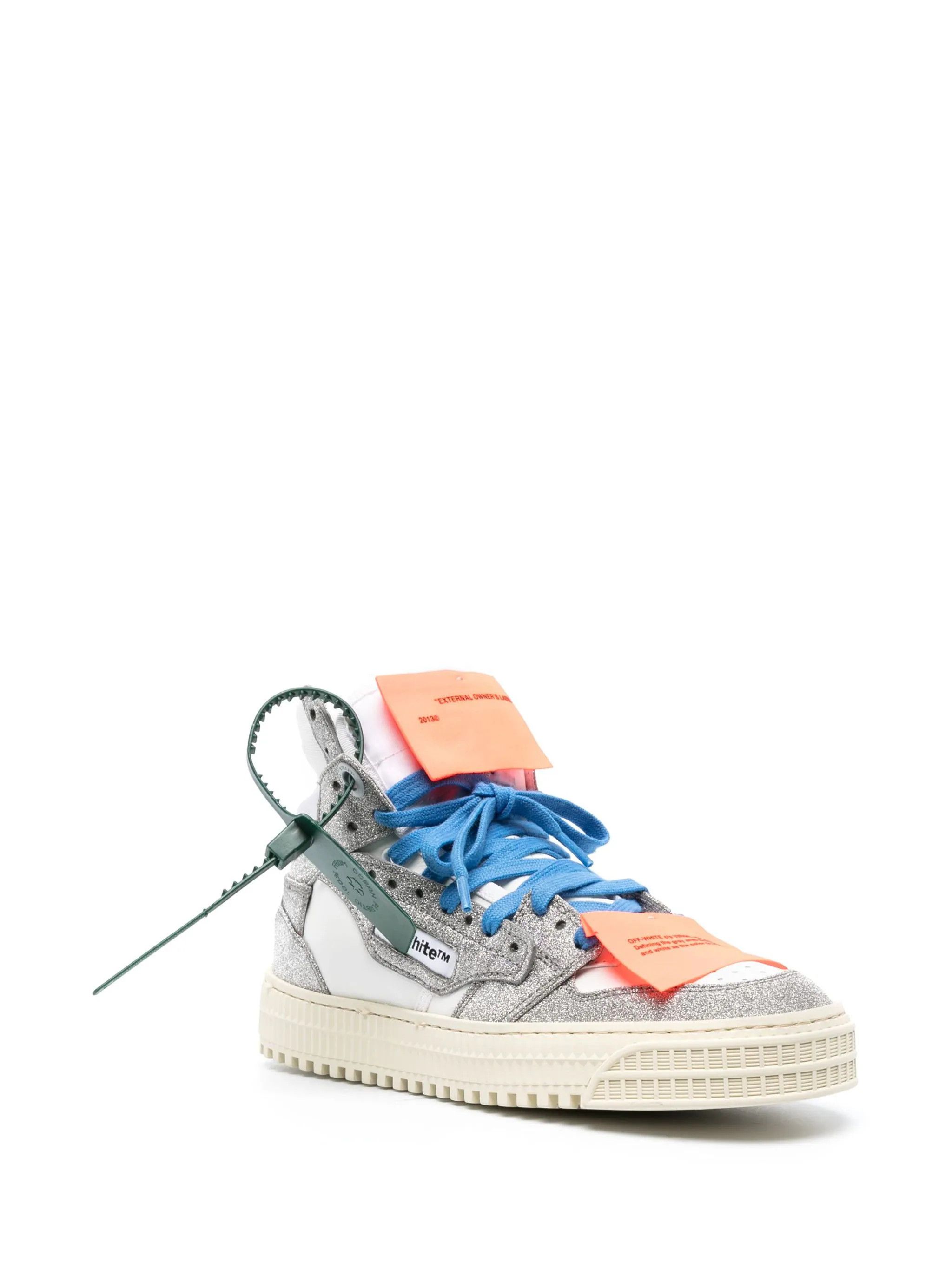 Off-White o1in1s1024 Q:1 / Court Special Glitter High-Top Sneakers Size US 5.5 / EU 38 - 2 Thumbnail