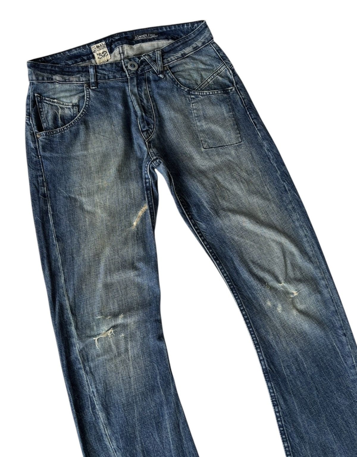 Marithe + Francois Girbaud RARE🔥DISTRESSED DENIM VOLCOM SLERGO JEANS MFG PPFM STYLE Size US 33 - 9 Thumbnail