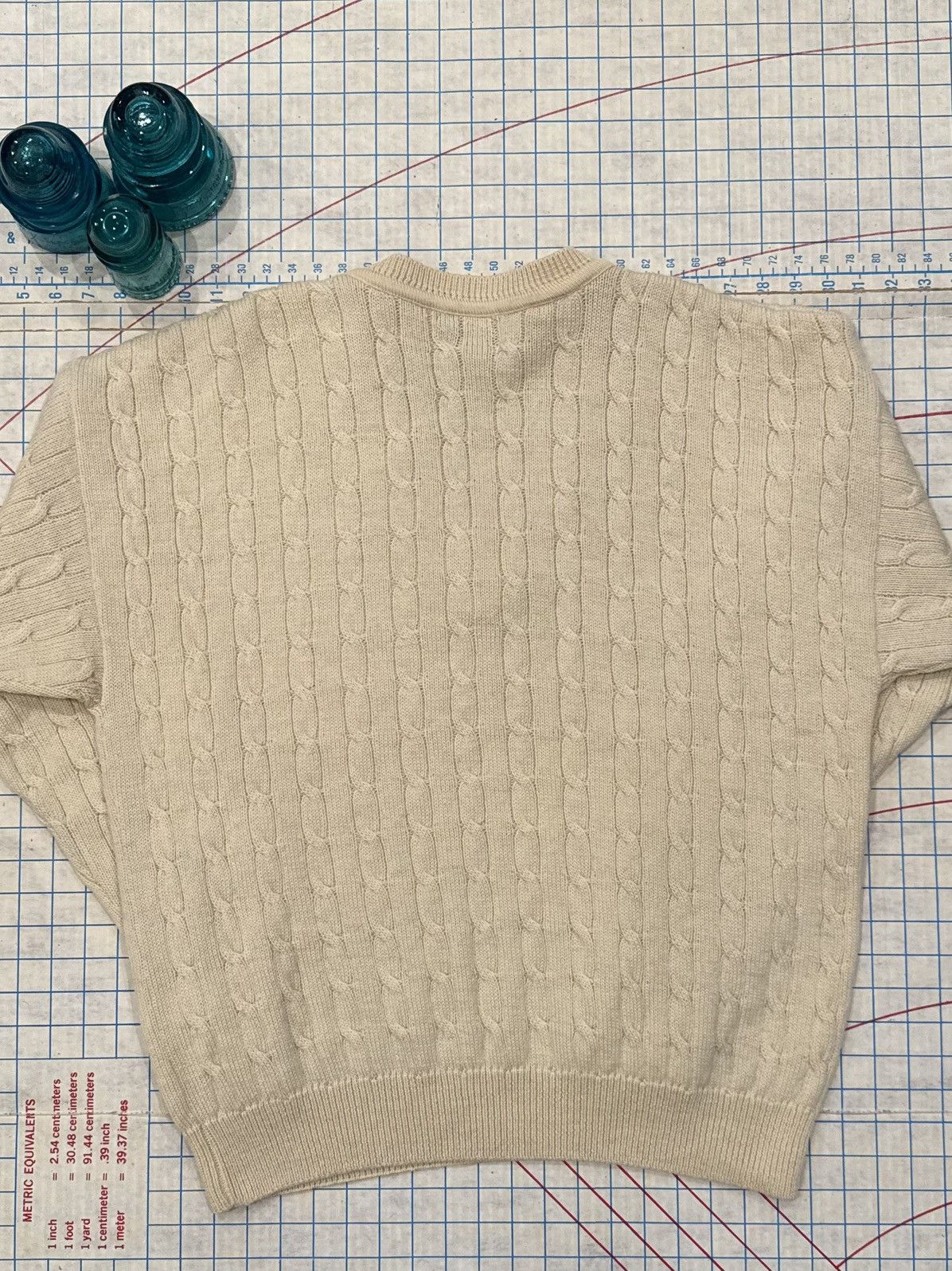 Pendleton Vintage Pendleton Cream Cable Knit V Neck Sweater Mens Large Size US L / EU 52-54 / 3 - 11 Thumbnail
