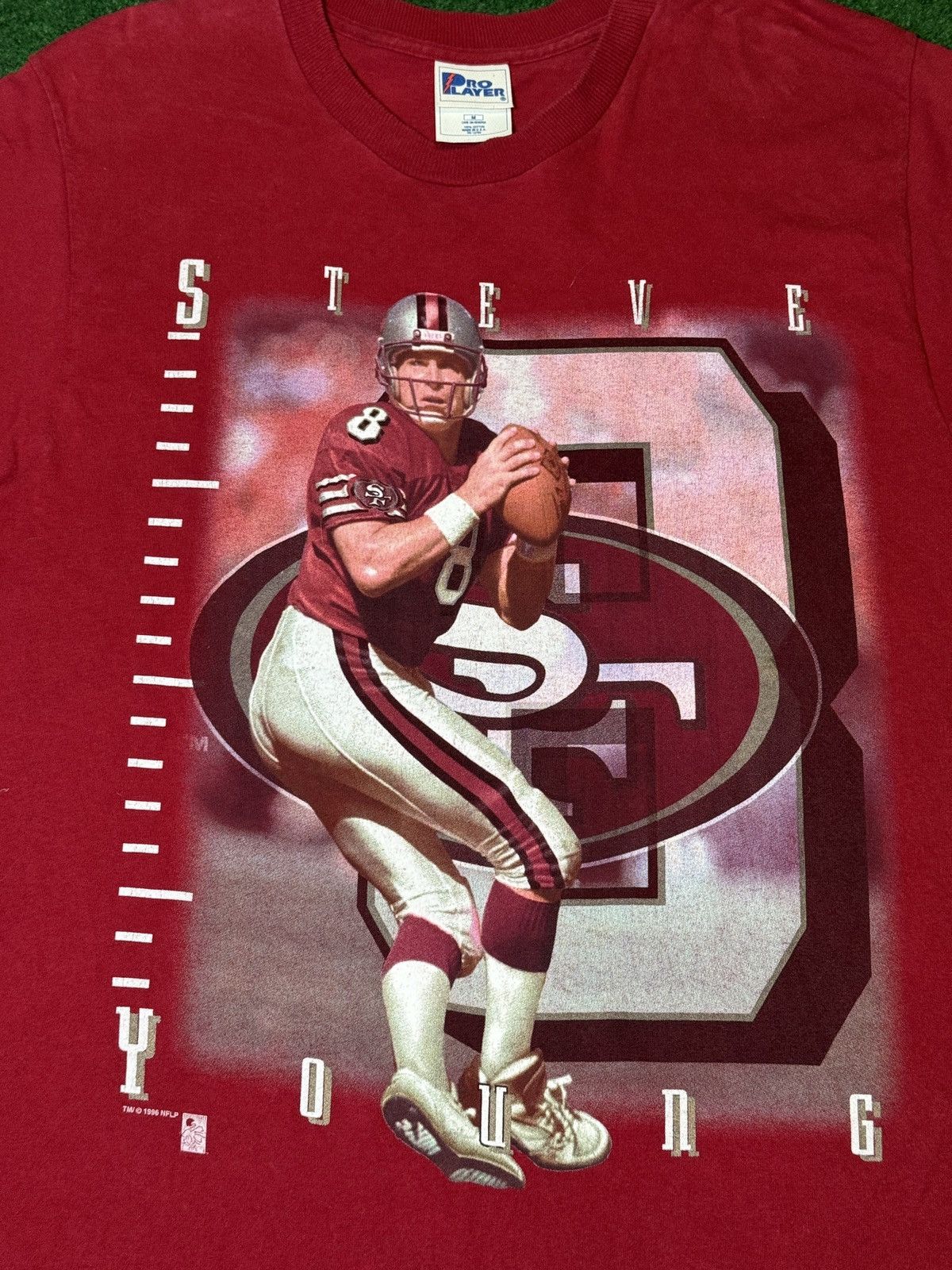 NFL × Pro Player × Vintage Vtg 90s Steve Young San Francisco 49ers Quarterback T Shirt Size US M / EU 48-50 / 2 - 2 Thumbnail