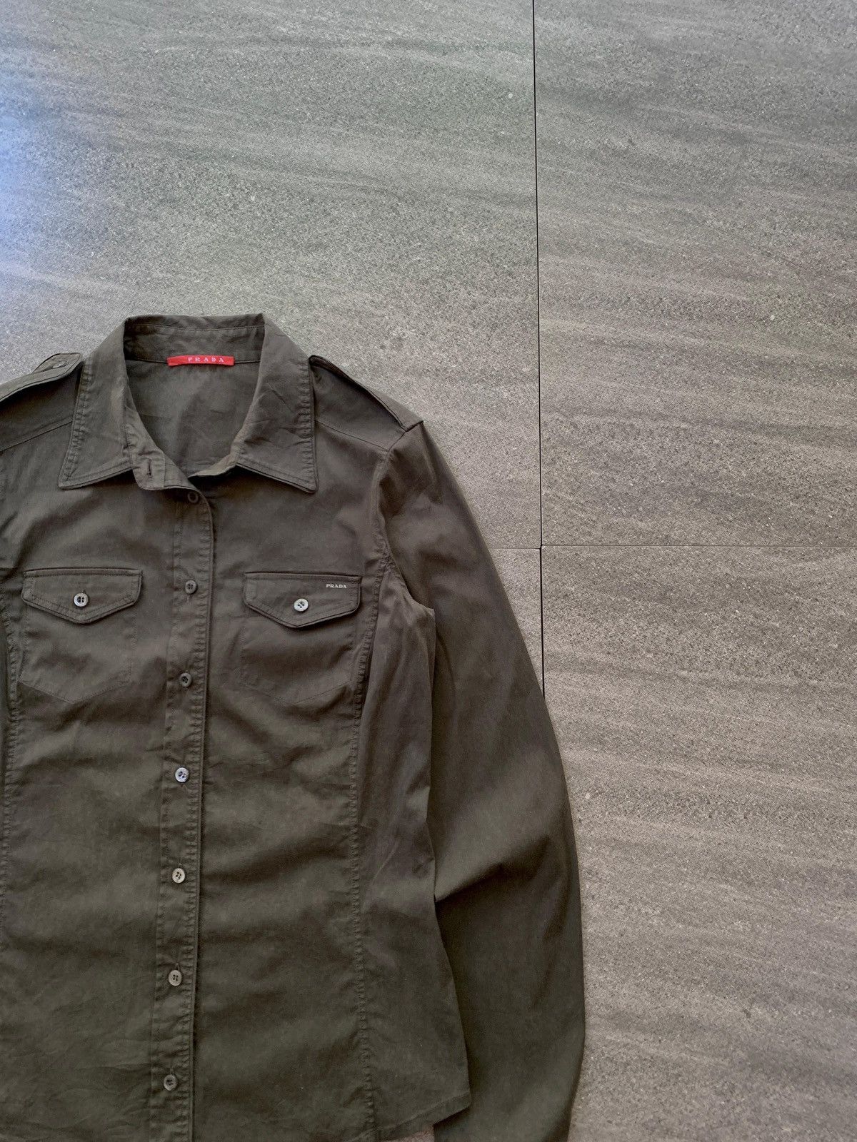 Prada FREE TAX! 2000s Military Printed Logo Ls Shirt Size US S / EU 44-46 / 1 - 3 Thumbnail