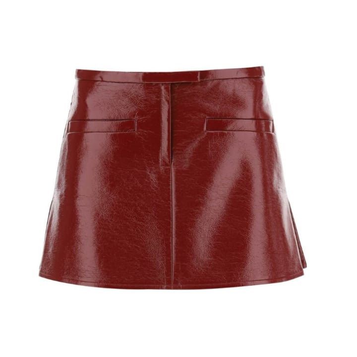 Courreges o1mle0824 Heritage Vinyl Mini Skirt in Red Size 27" / US 4 / IT 40 - 1 Thumbnail