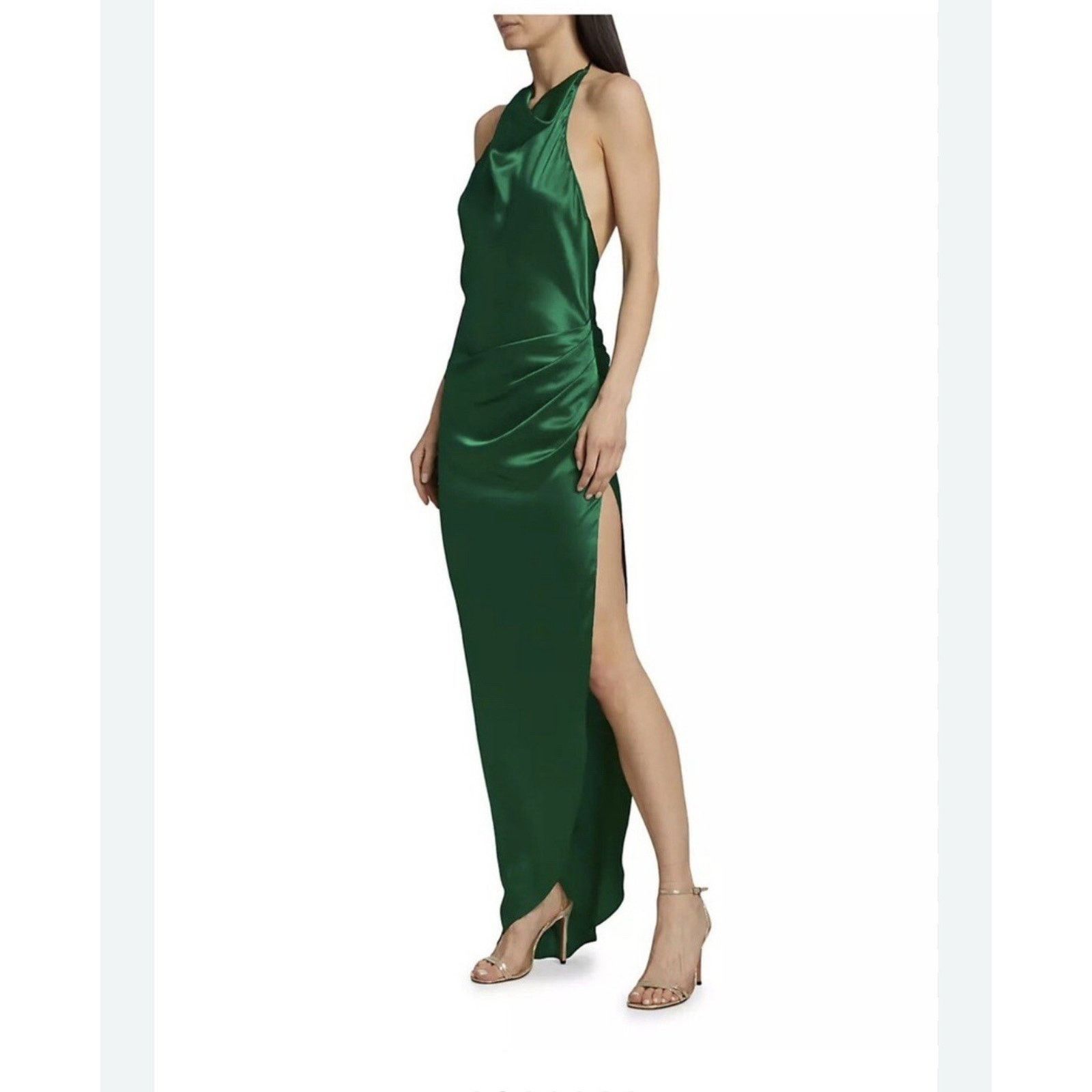 Amanda Uprichard Designer Amanda Uprichard Elektra Gathered Silk Halter Gown Size XS / US 0-2 / IT 36-38 - 1 Thumbnail