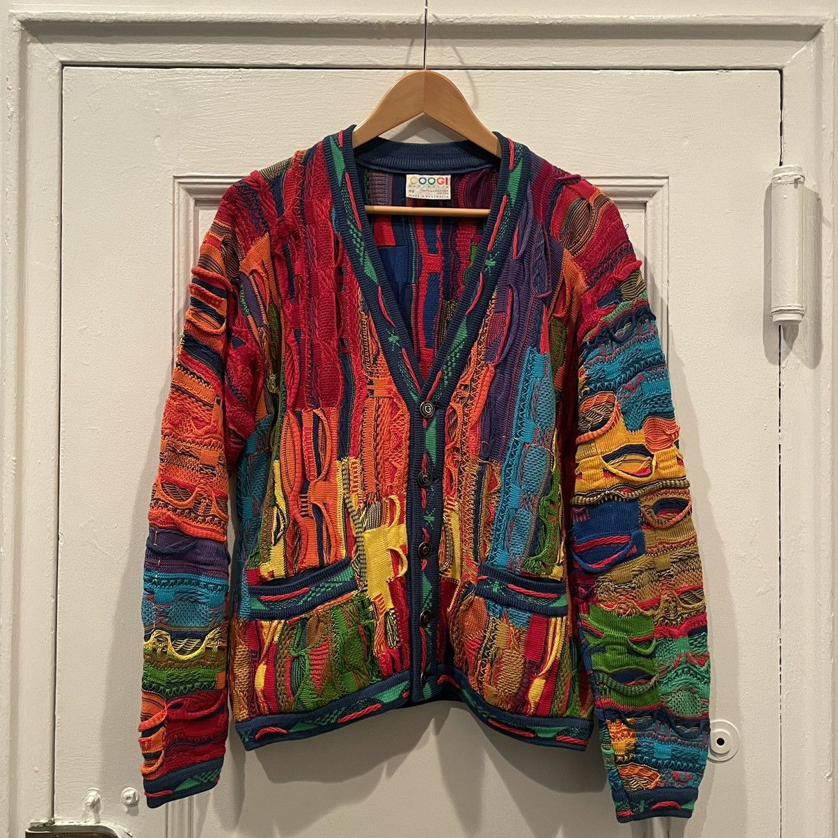 image of Multi Color Vintage Coogie Sweater Cardigan, Men's (Size Small)